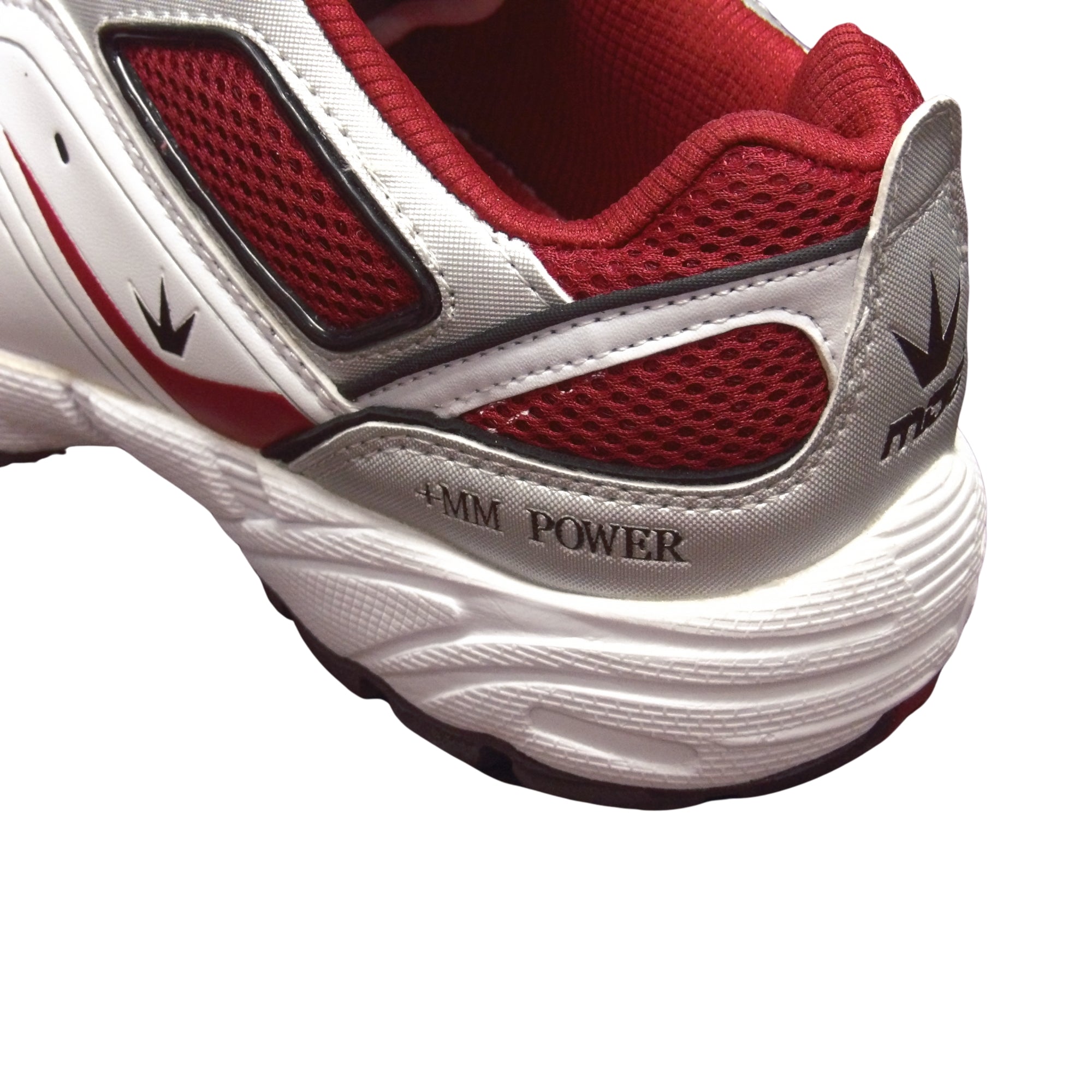 MIDS Shoes, +MM Power Cricket Shoes, White/Gray/Red