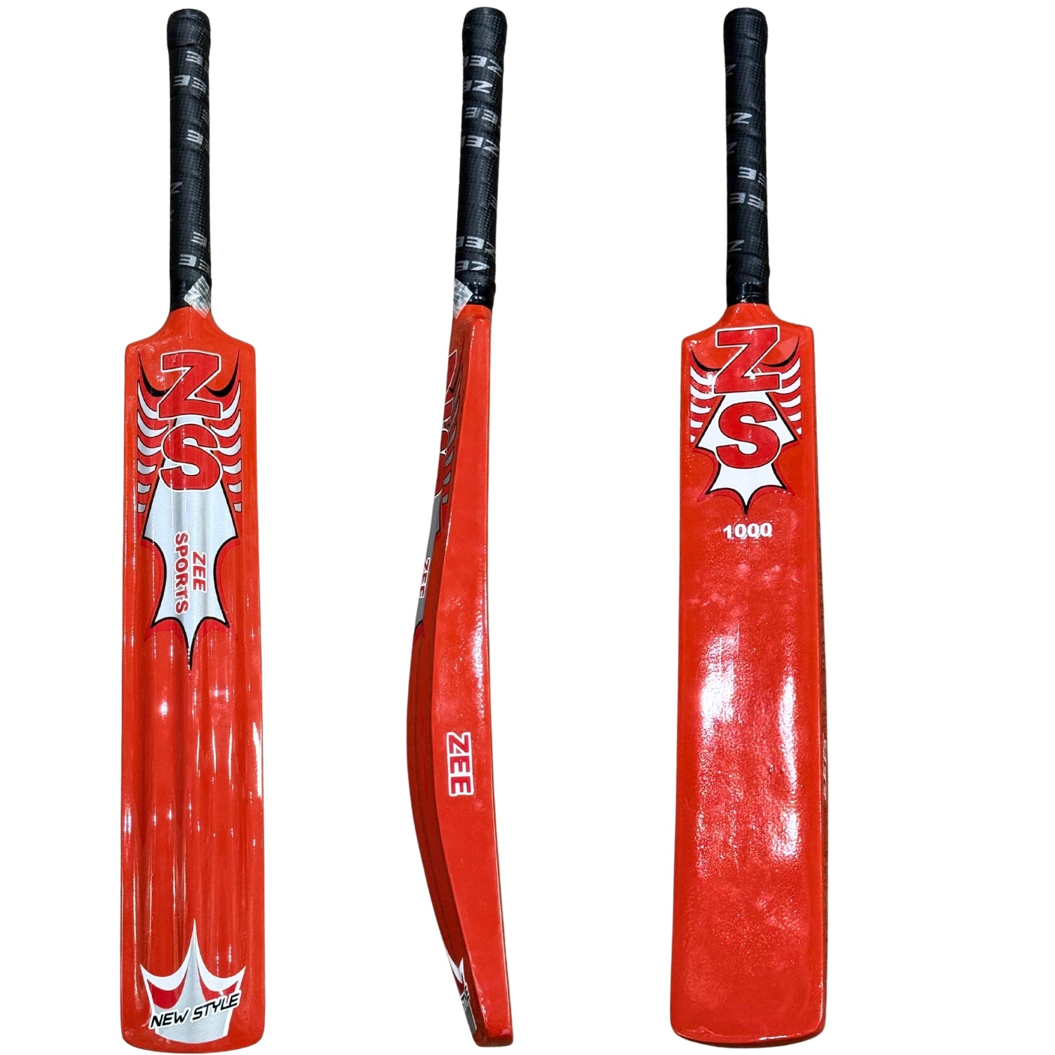 Zee Sports Cricket Bat Fiberglass Tape Tennis Red