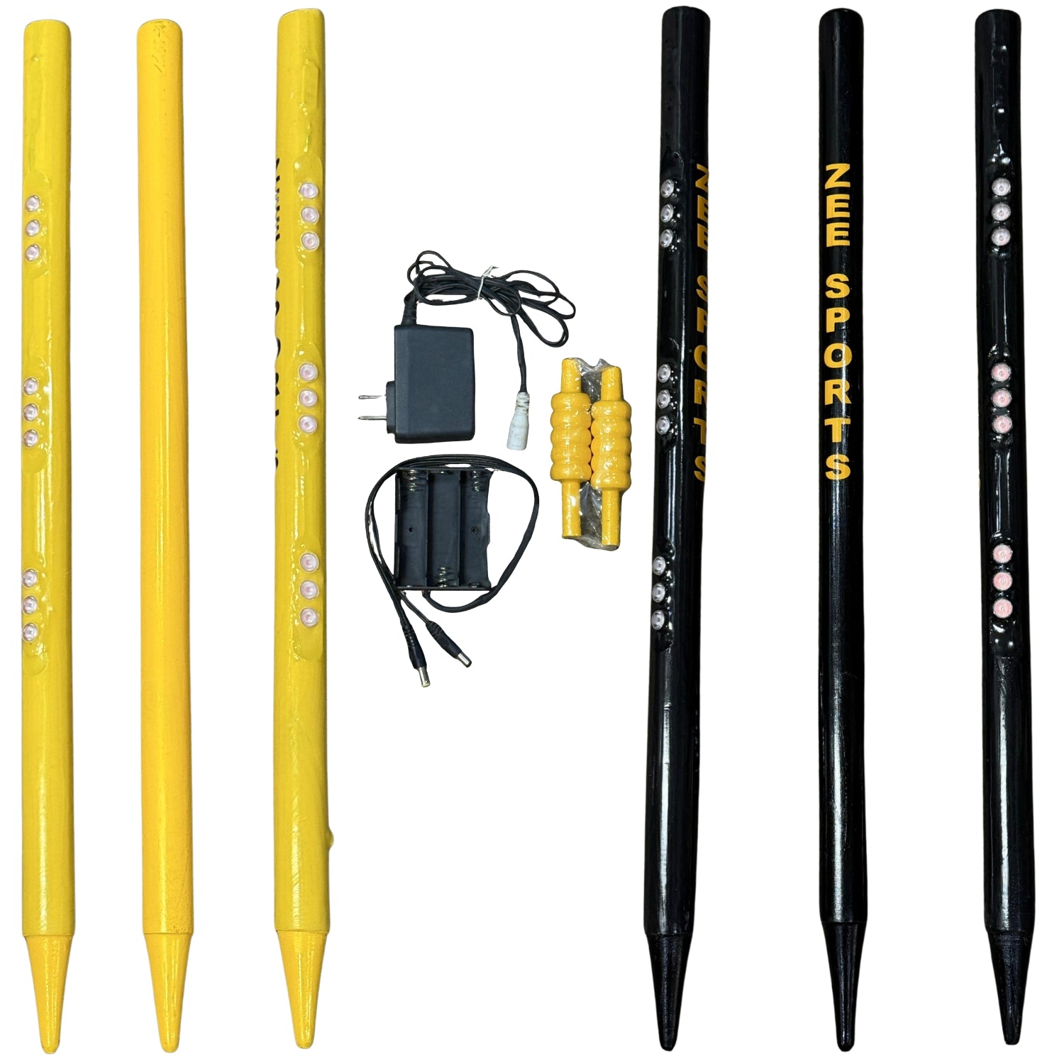 Zee Sports Cricket Stump Sets LED Black/Yellow