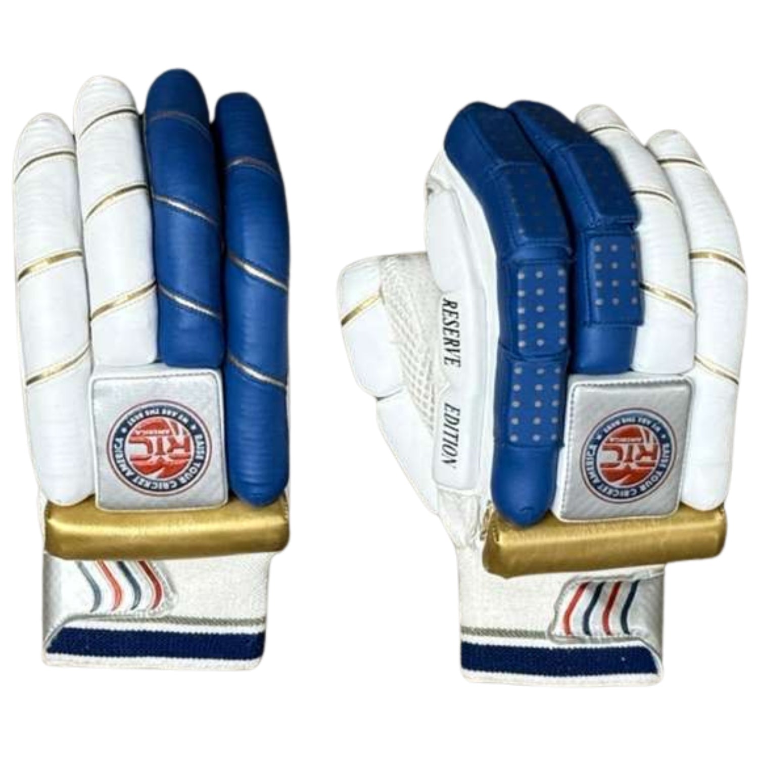 Zee Sports Cricket Batting Gloves RYC America Reserve Edition Blue Golden