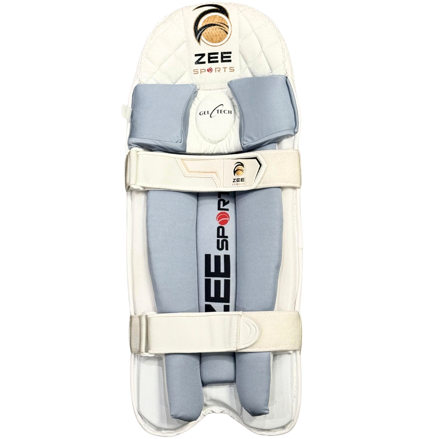 Zee Sports Batting Pads Double Strap GelTech White