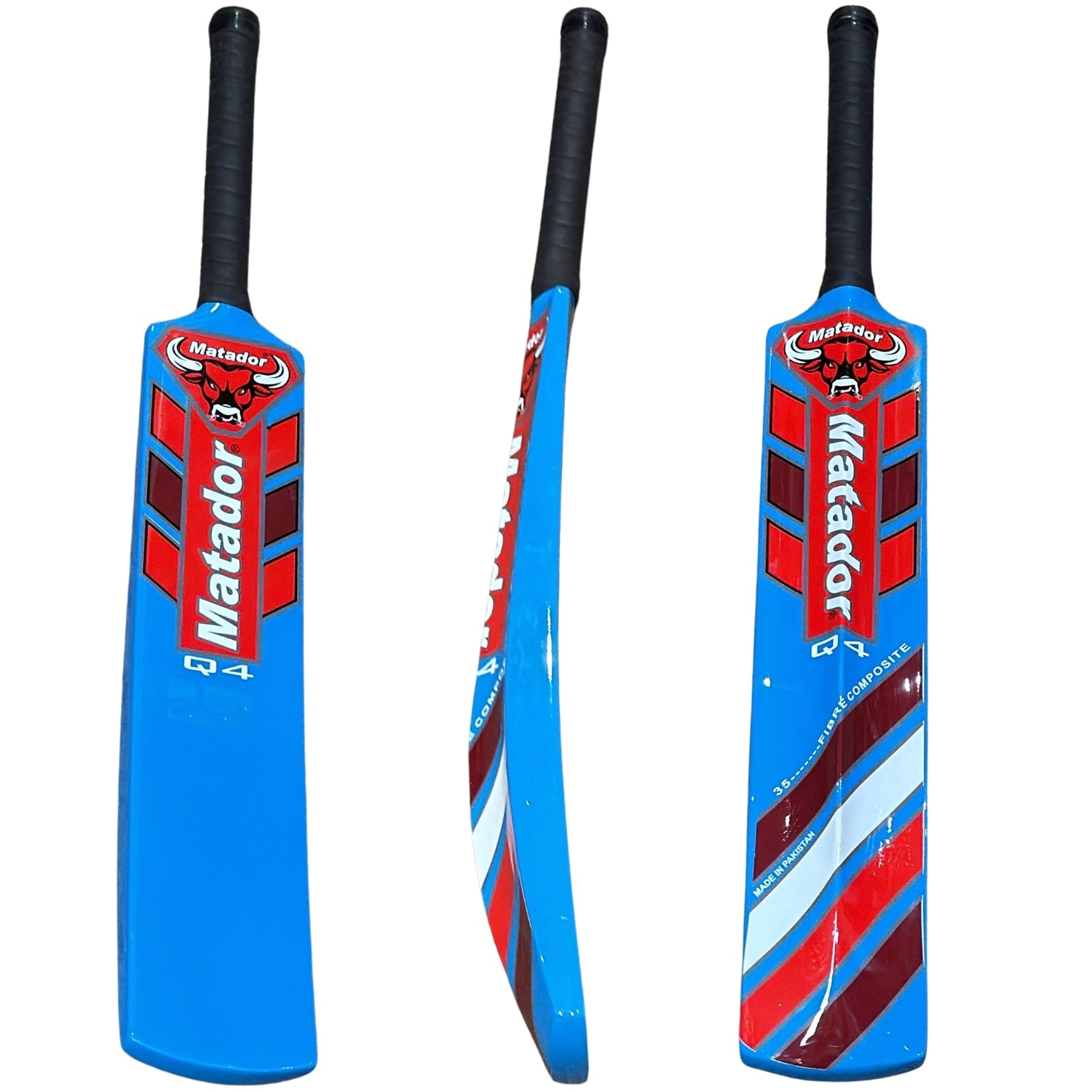 Matador Cricket Bat Q4 Fiberglass Tape Tennis Blue