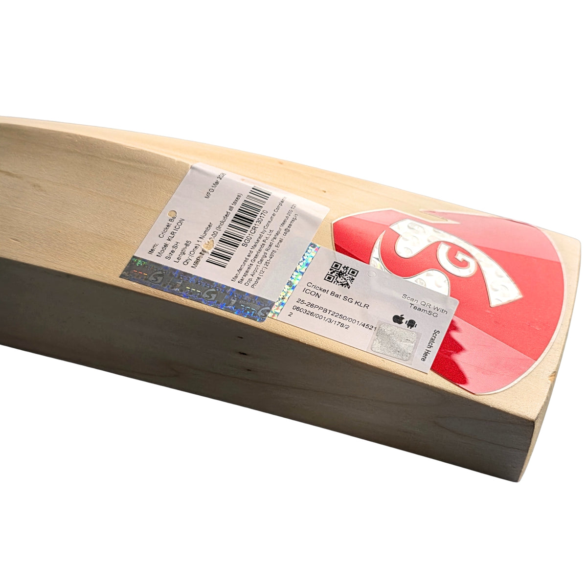 SG Cricket Bat KLR Icon KL Rahul Series English Willow SH Adult - image 6