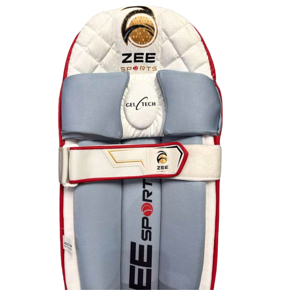Zee Sports Batting Pads Double Strap GelTech Red