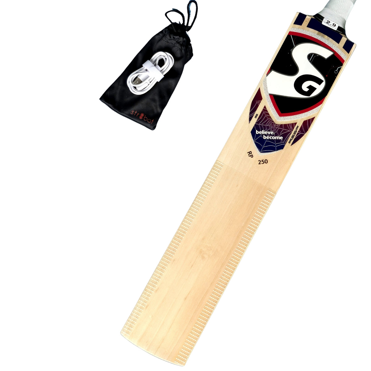 SG Cricket Bat RP250 Str8bat Sensor Hybrid Tec Smart English Willow SH Adult - image 8