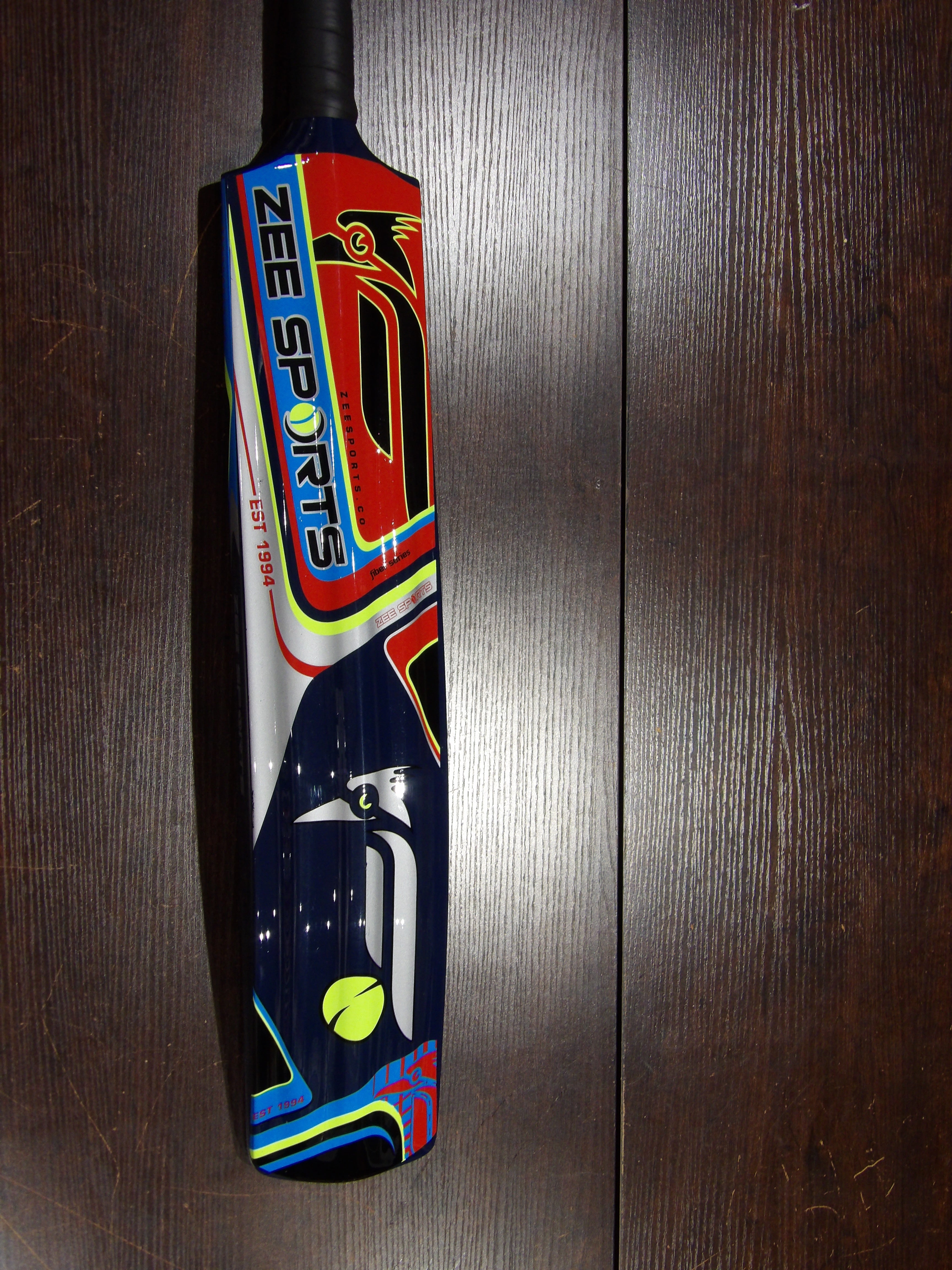 Zee Sports ONE Cricket Bat Woodpecker Fiberglass Tennis Blue