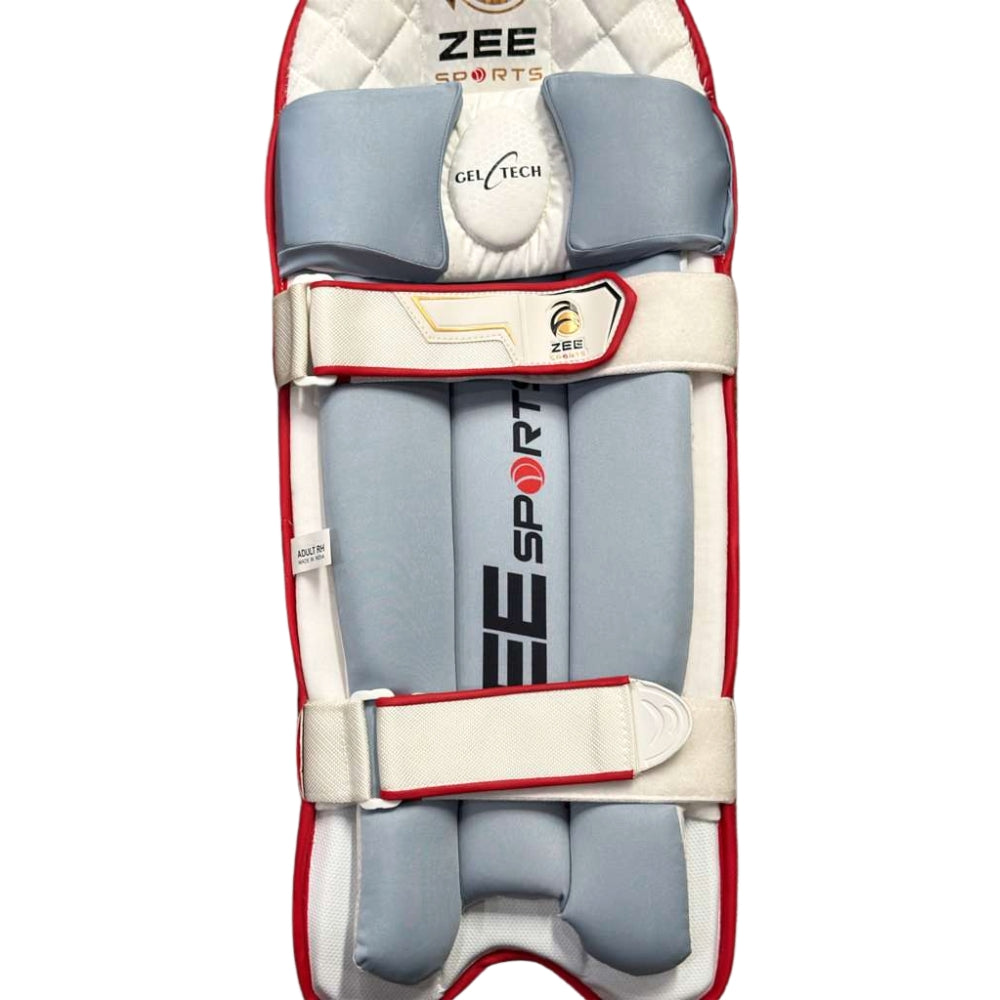 Zee Sports Batting Pads Double Strap GelTech Red