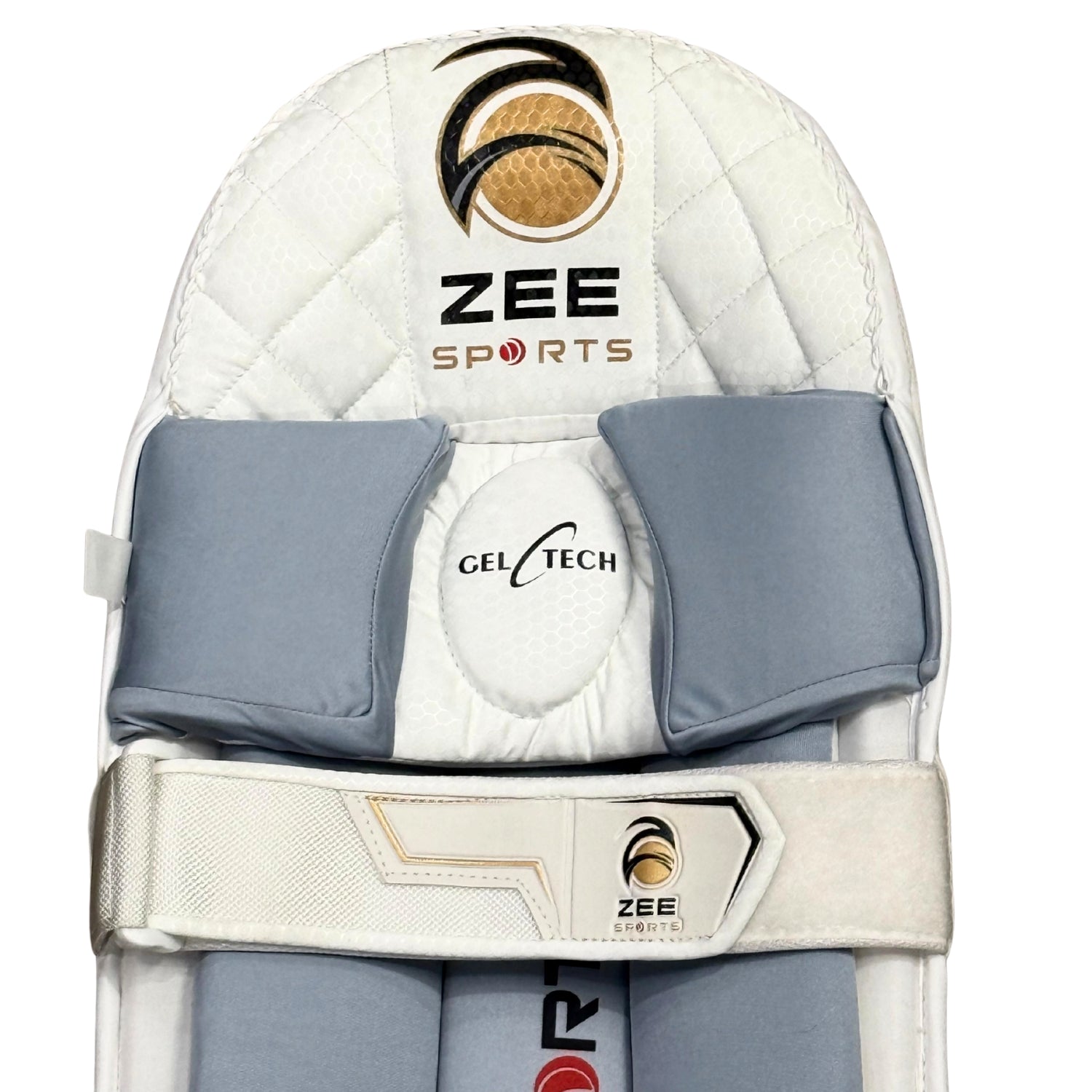 Zee Sports Batting Pads Double Strap GelTech White