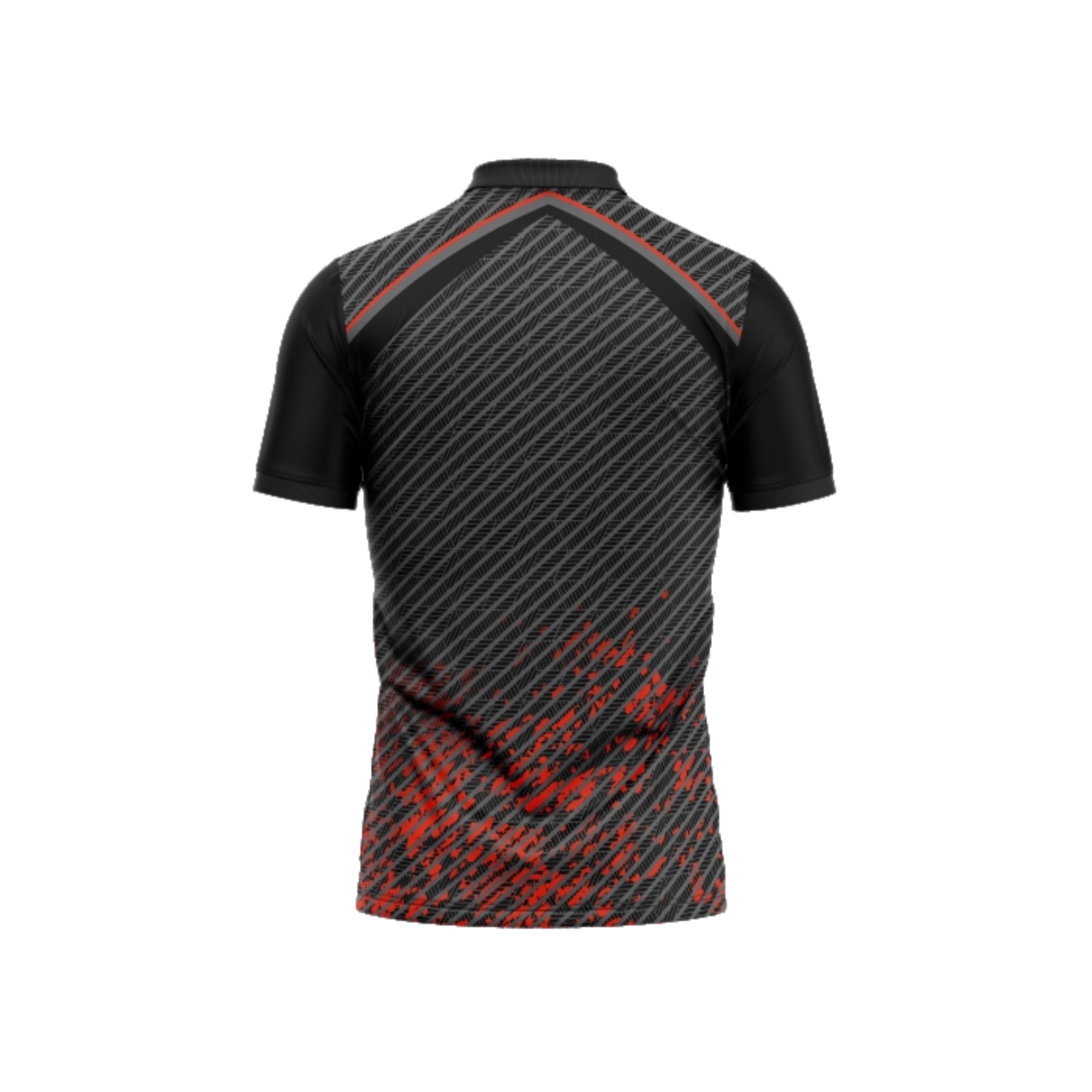 Black and red sports jersey on a white background