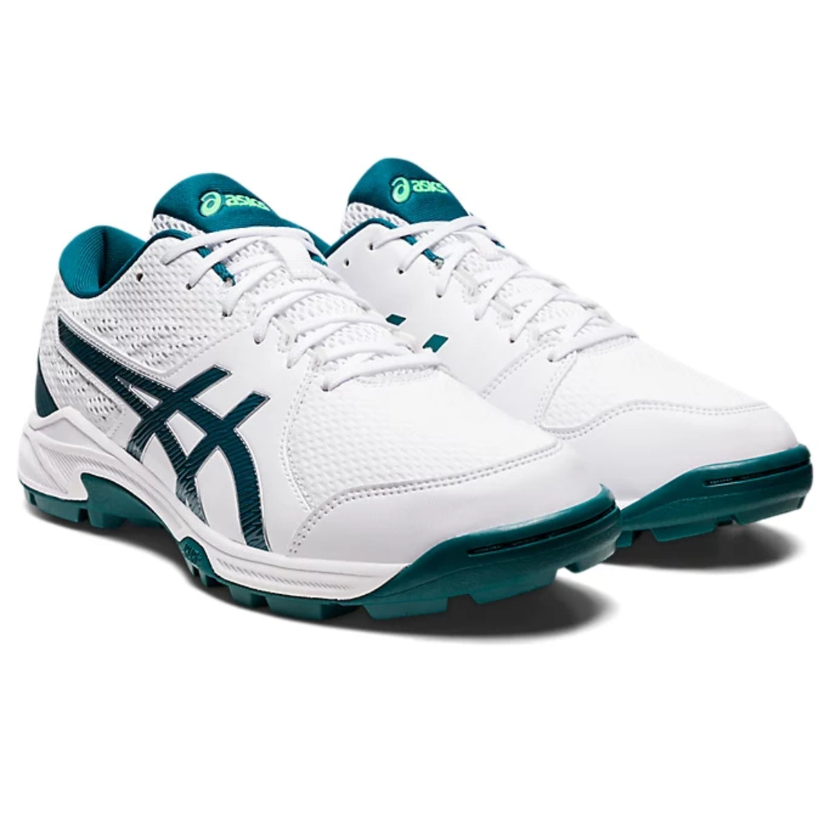 Asics Shoes Gel Peake2 Cricket Shoes White Velvet Pine 2024 Model - image 6
