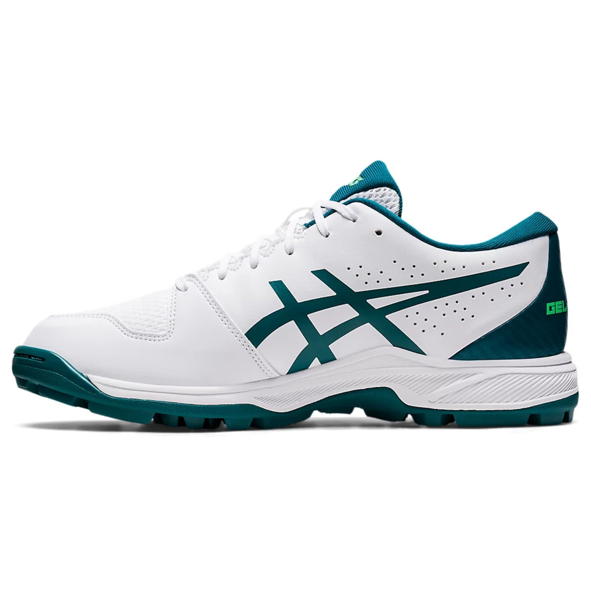 Asics Shoes Gel Peake2 Cricket Shoes White Velvet Pine 2024 Model - image 3
