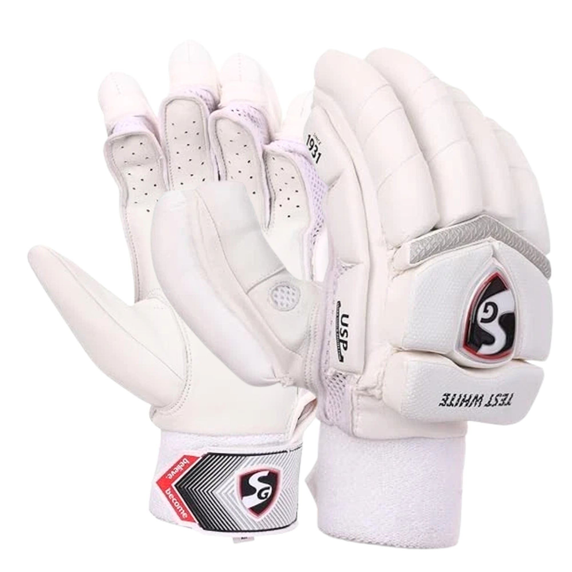 SG Cricket Batting Gloves Test White