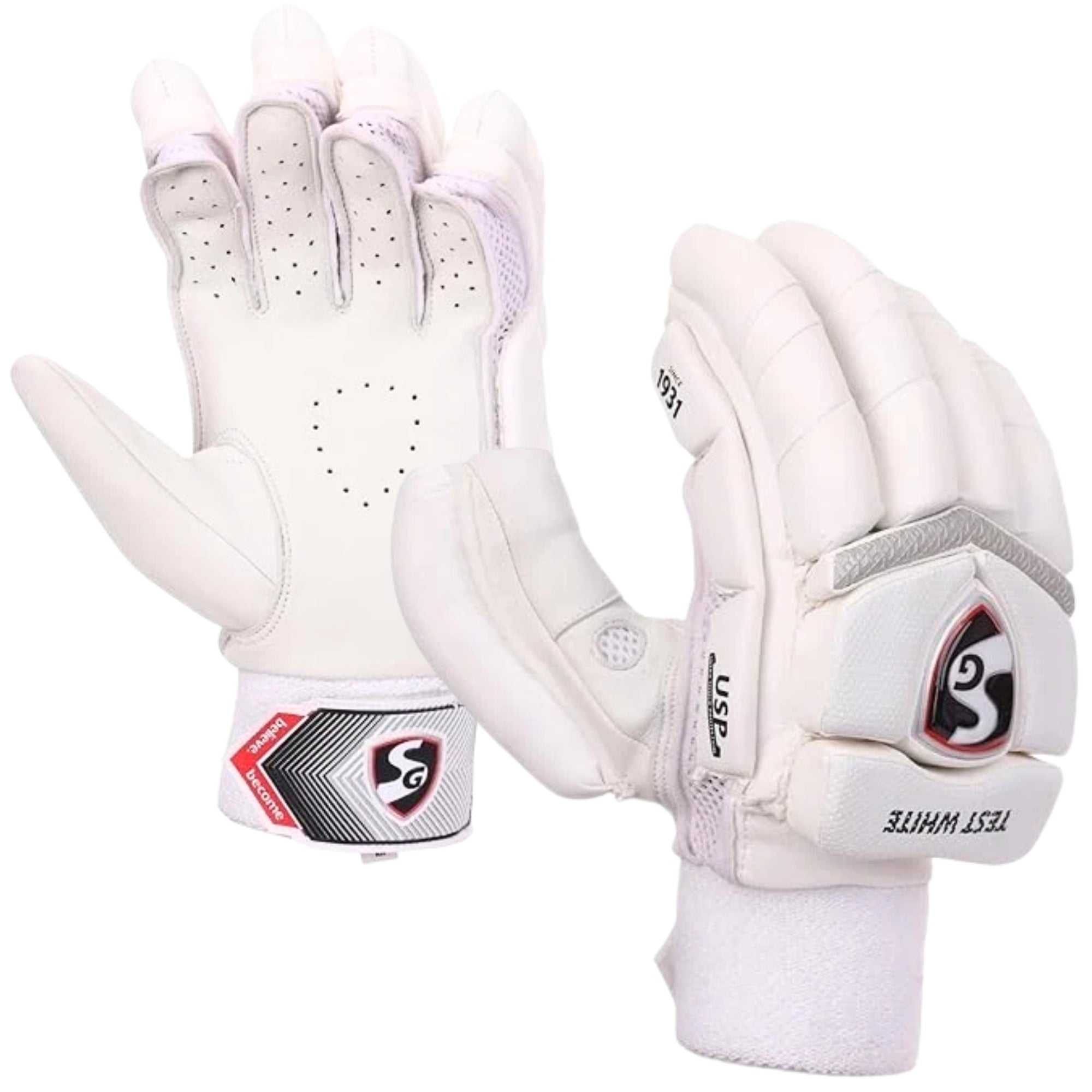 SG Cricket Batting Gloves Test White