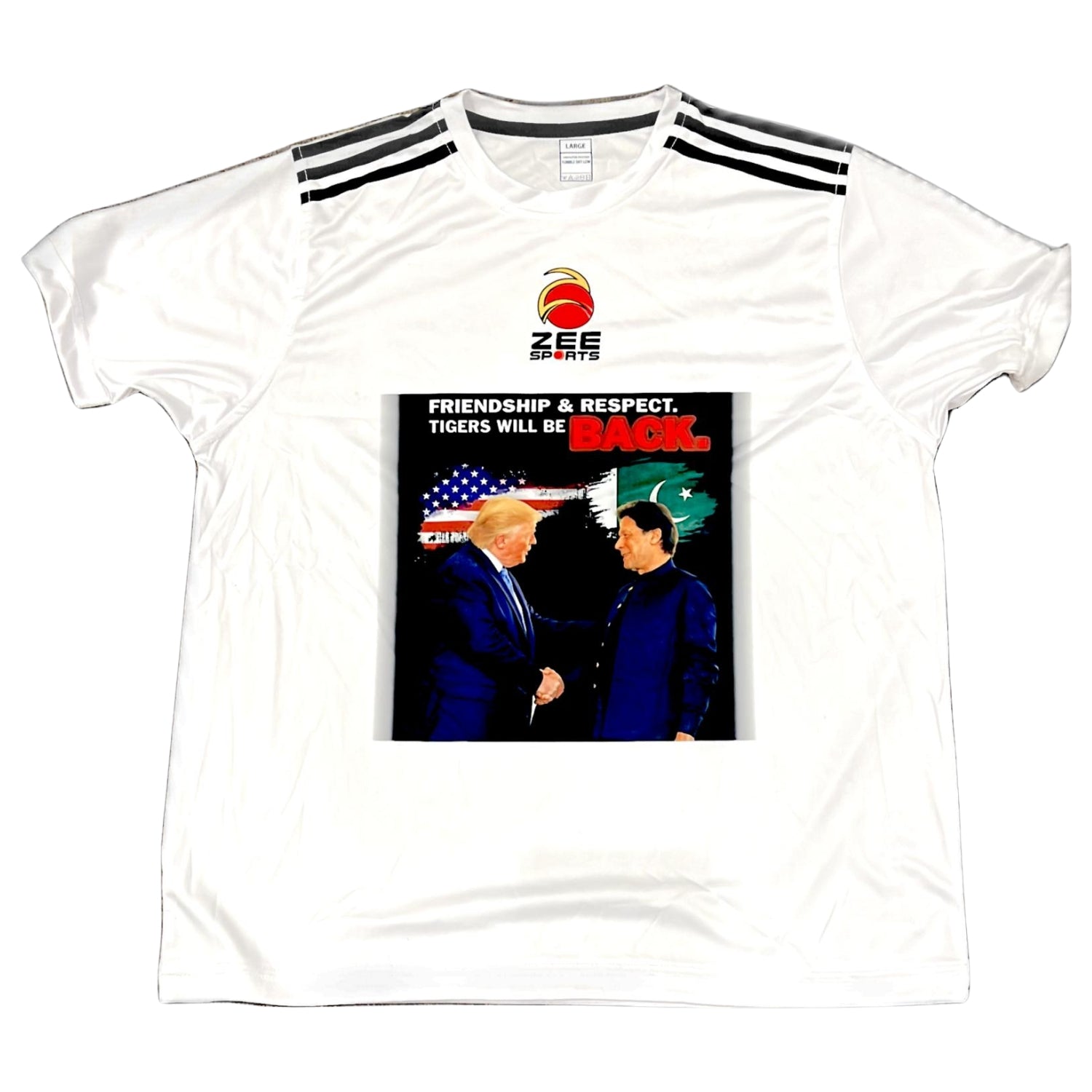 Zee Sports White Shirt, Imran Khan & Donald Trump