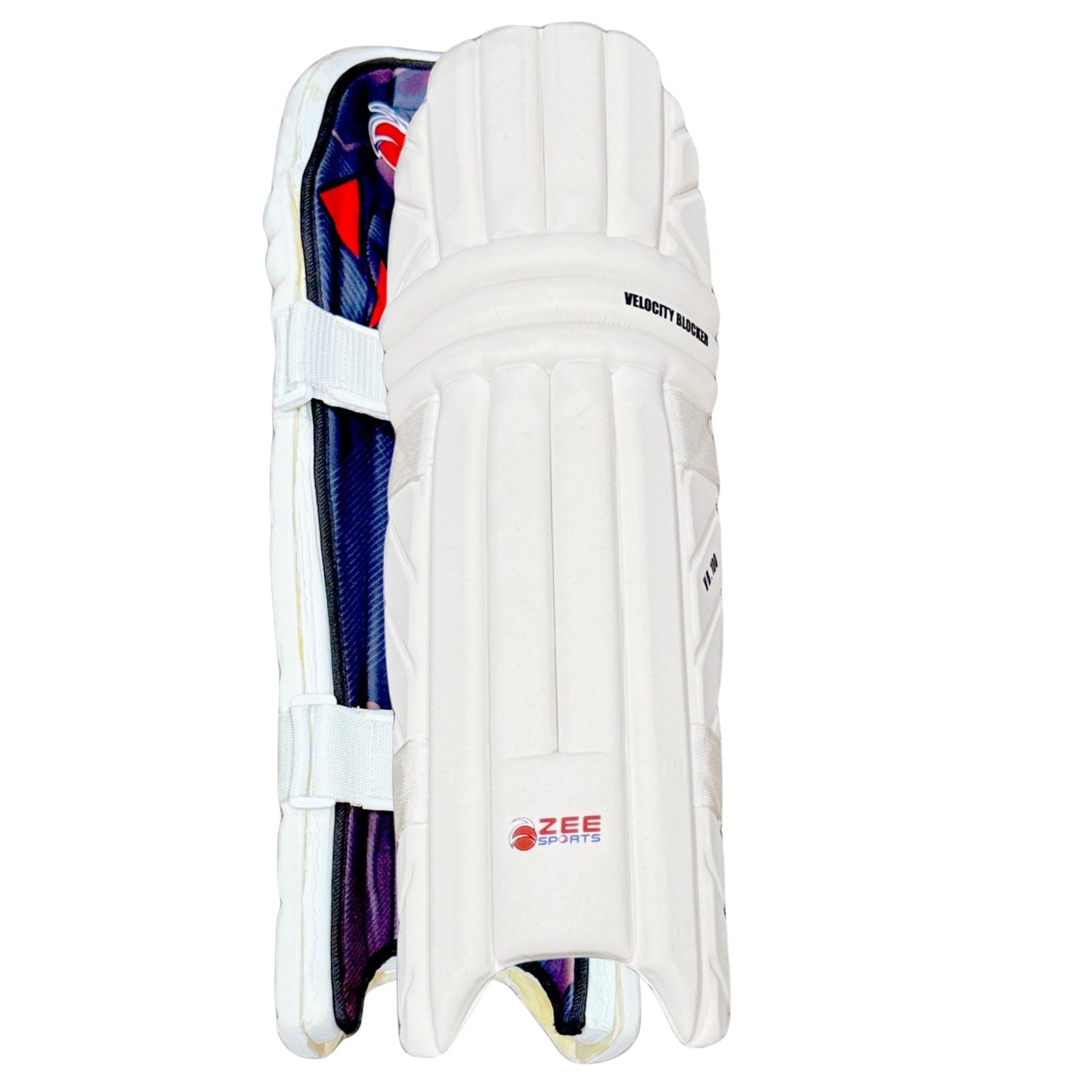 Zee Sports Batting Pads Double Strap - White