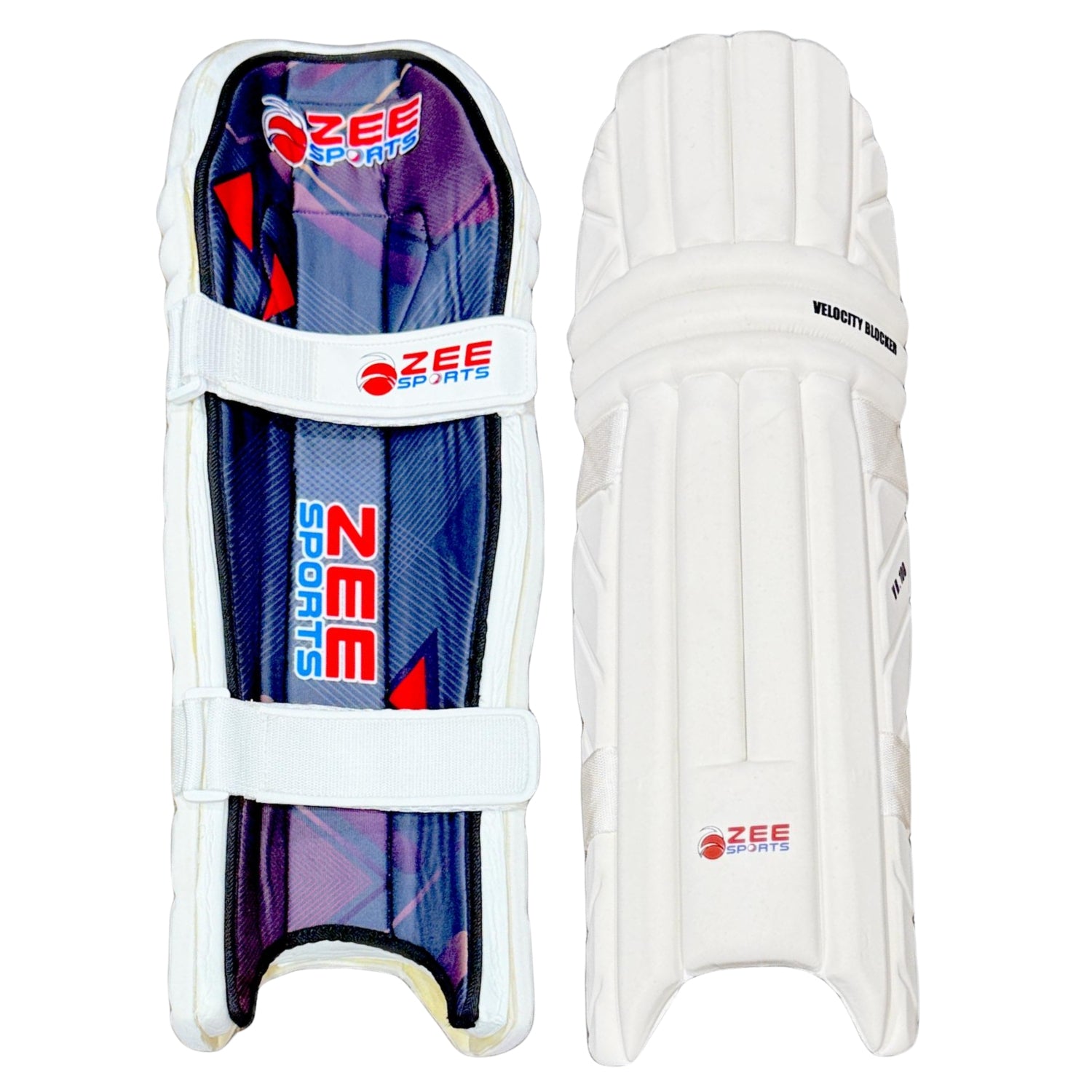 Zee Sports Batting Pads Double Strap - White