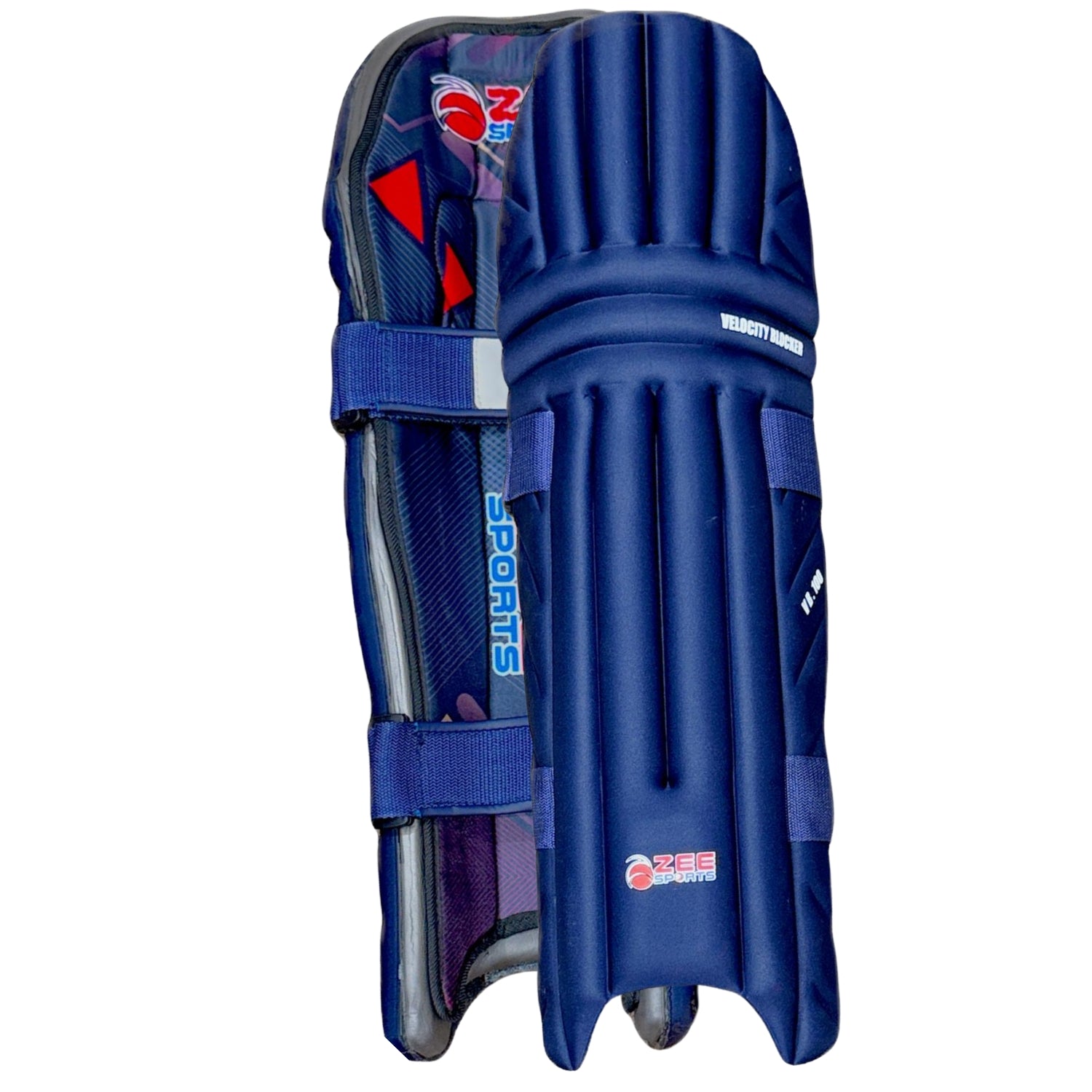 Zee Sports Batting Pad Velocity Blocker Double Strap - Navy Blue