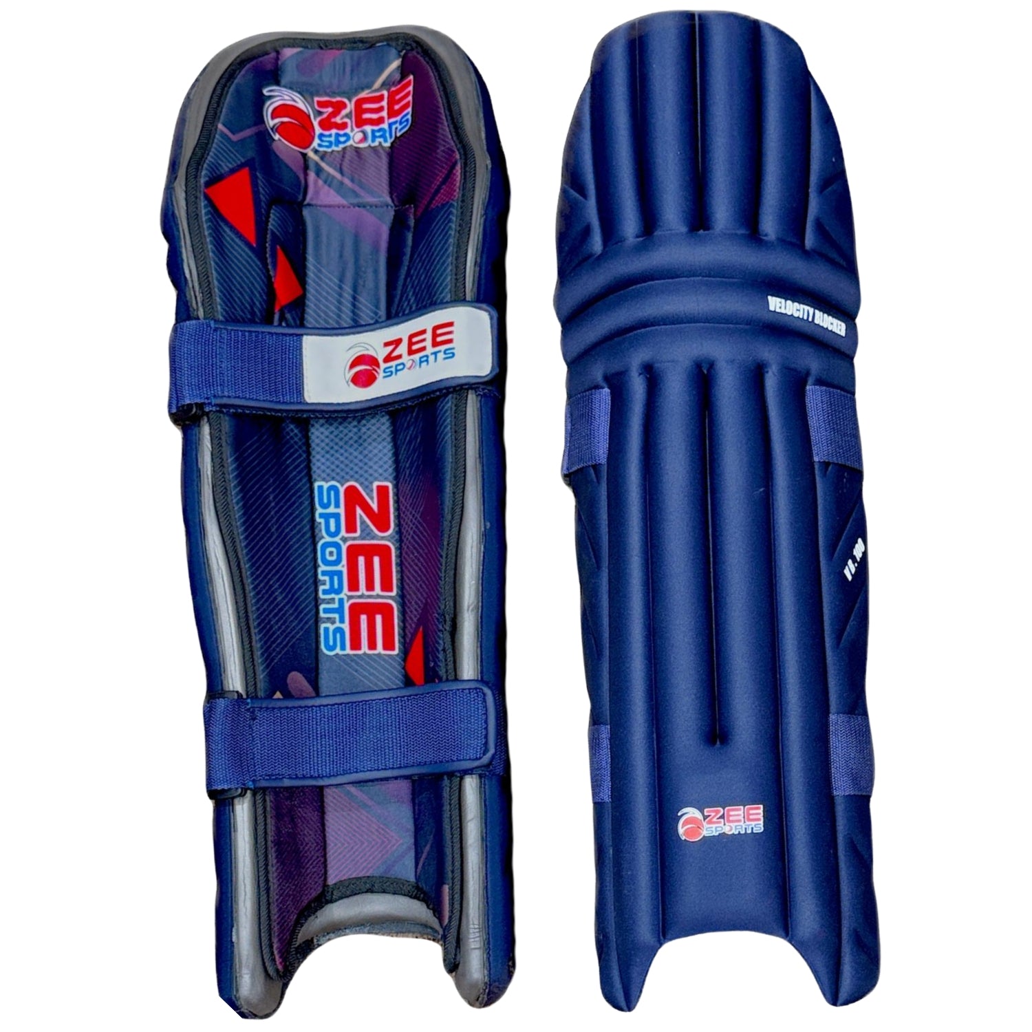 Zee Sports Batting Pad Velocity Blocker Double Strap - Navy Blue