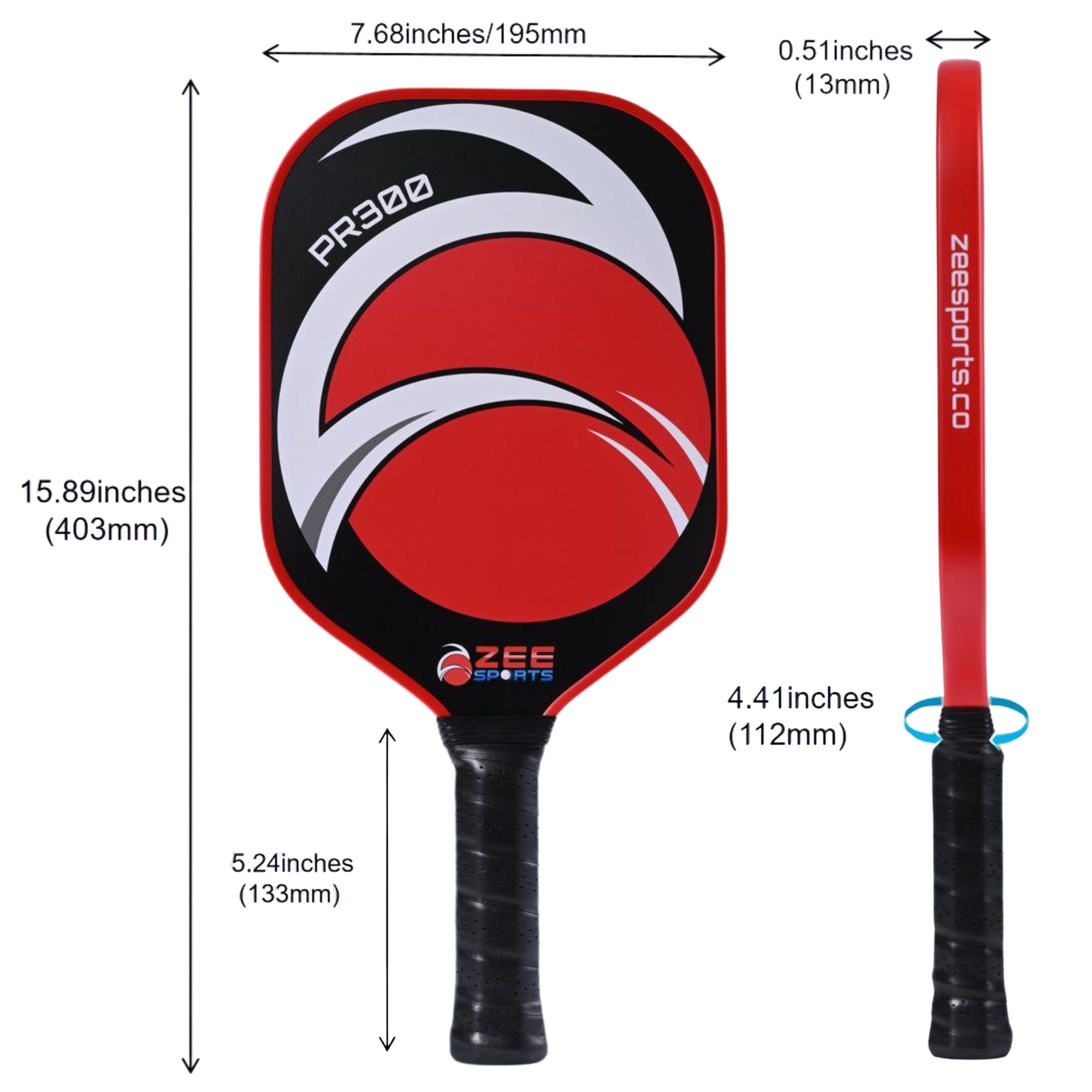 Zee Sports Paddles Pickle Ball Rackets PR300 Bold Red