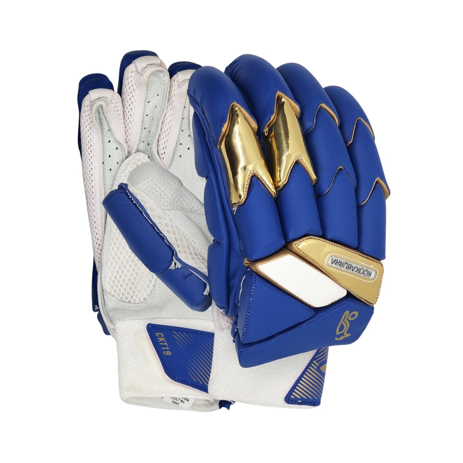 Kookaburra Batting Gloves, Men Size Half White-Black - For Right Hand Players