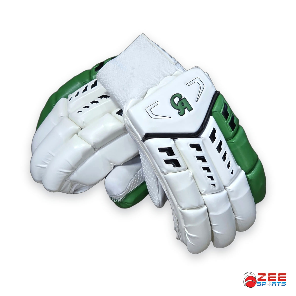 CA Plus 15000 batting gloves, green and white
