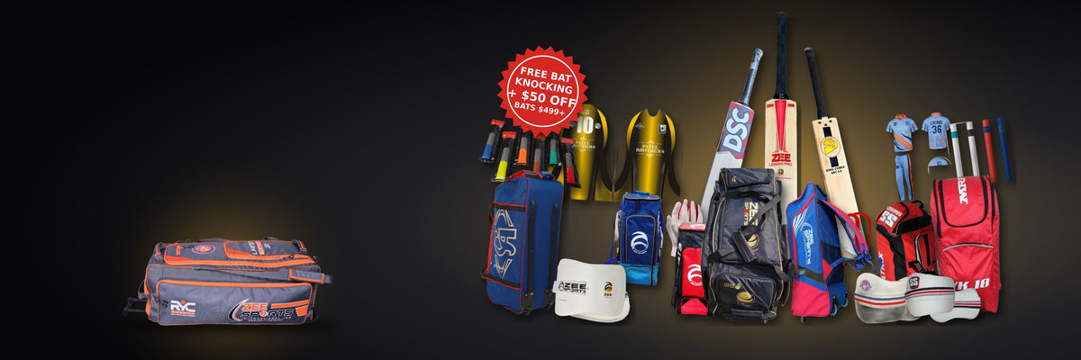 Zee Sports kit bags, chest guards, uniforms and accessories - Free bat knocking plus $50 off bats $499 and up