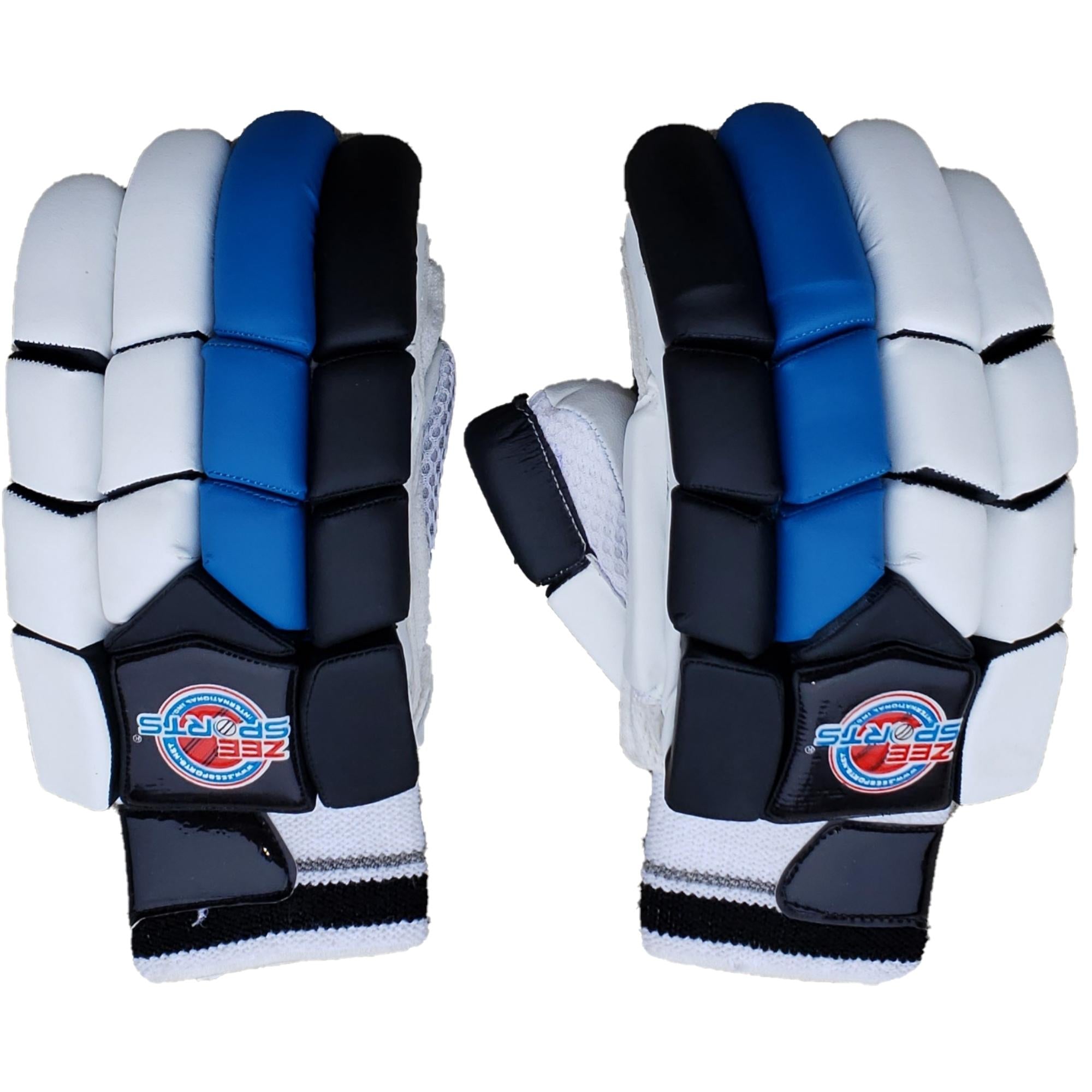 Zee Sports Batting Gloves, Blue, Black