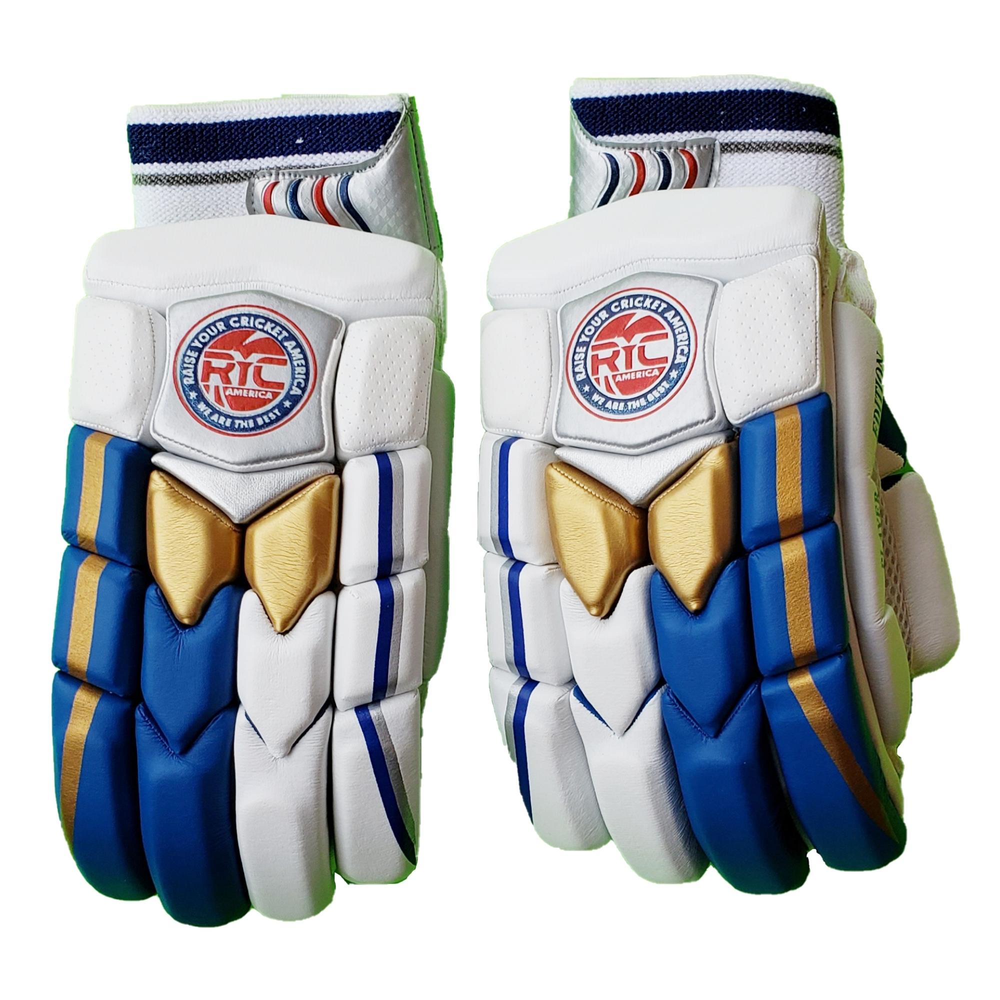 Zee Sports Batting Gloves RYC Player Edition Blue Golden