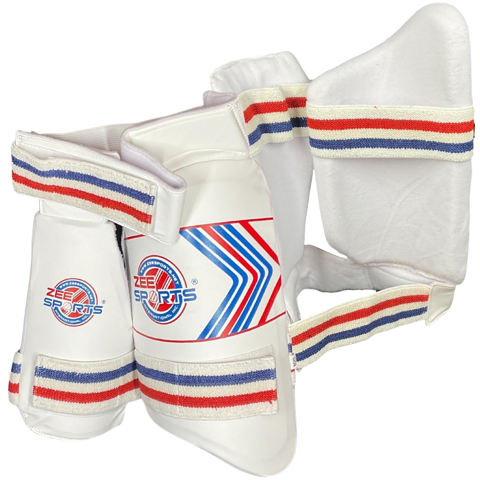 Zee Sports Double Thigh Pads - White