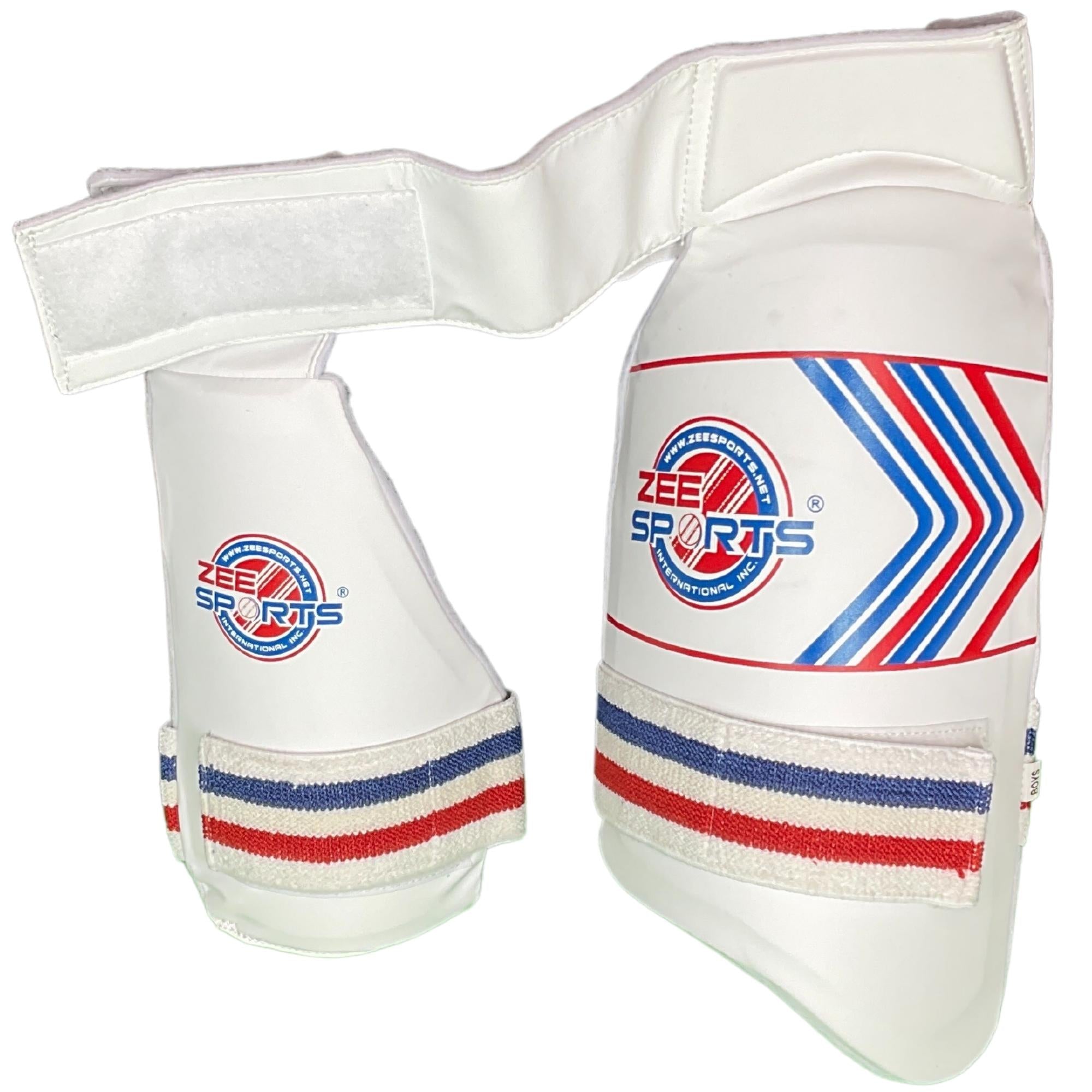 Zee Sports Double Thigh Pads - White