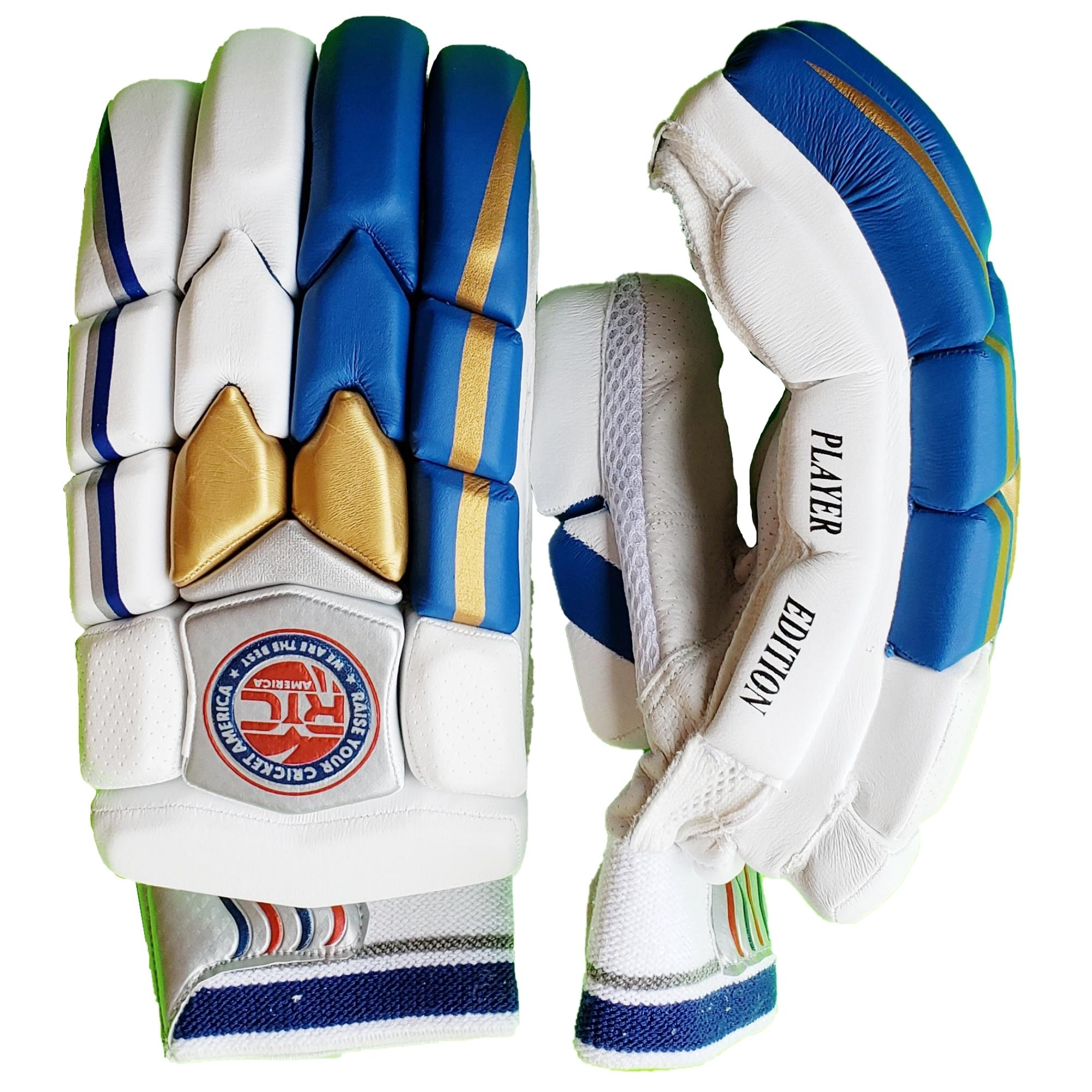Zee Sports Batting Gloves RYC Player Edition Blue Golden