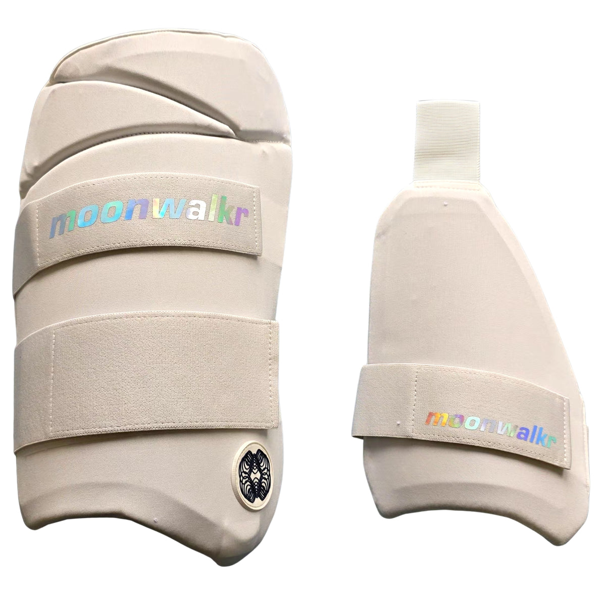 Moonwalkr Cricket Thigh Guard Set RH & LH Navy Blue/Black/White M & L Adult - image 15