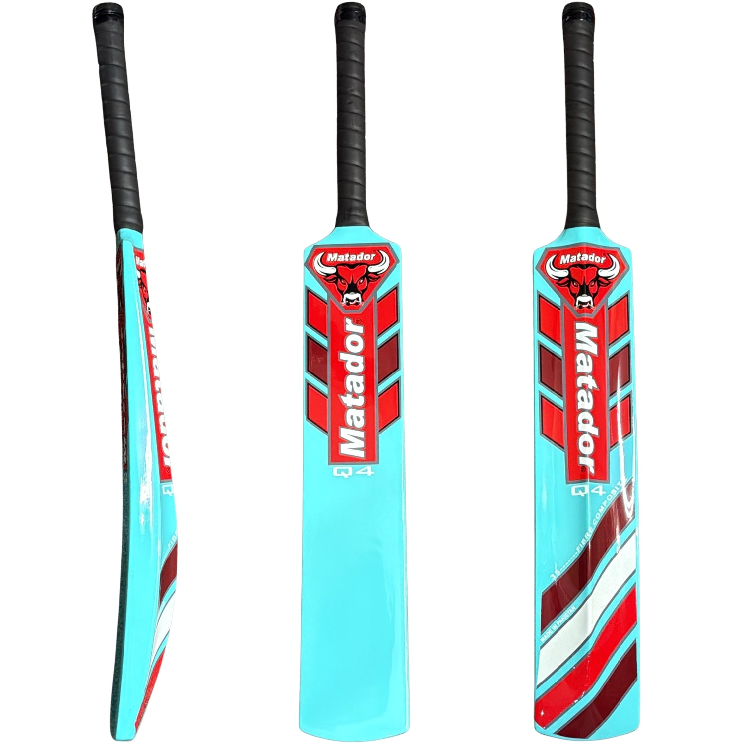 Matador Cricket Bat Q4 Fiberglass Tape Tennis Turquoise Color