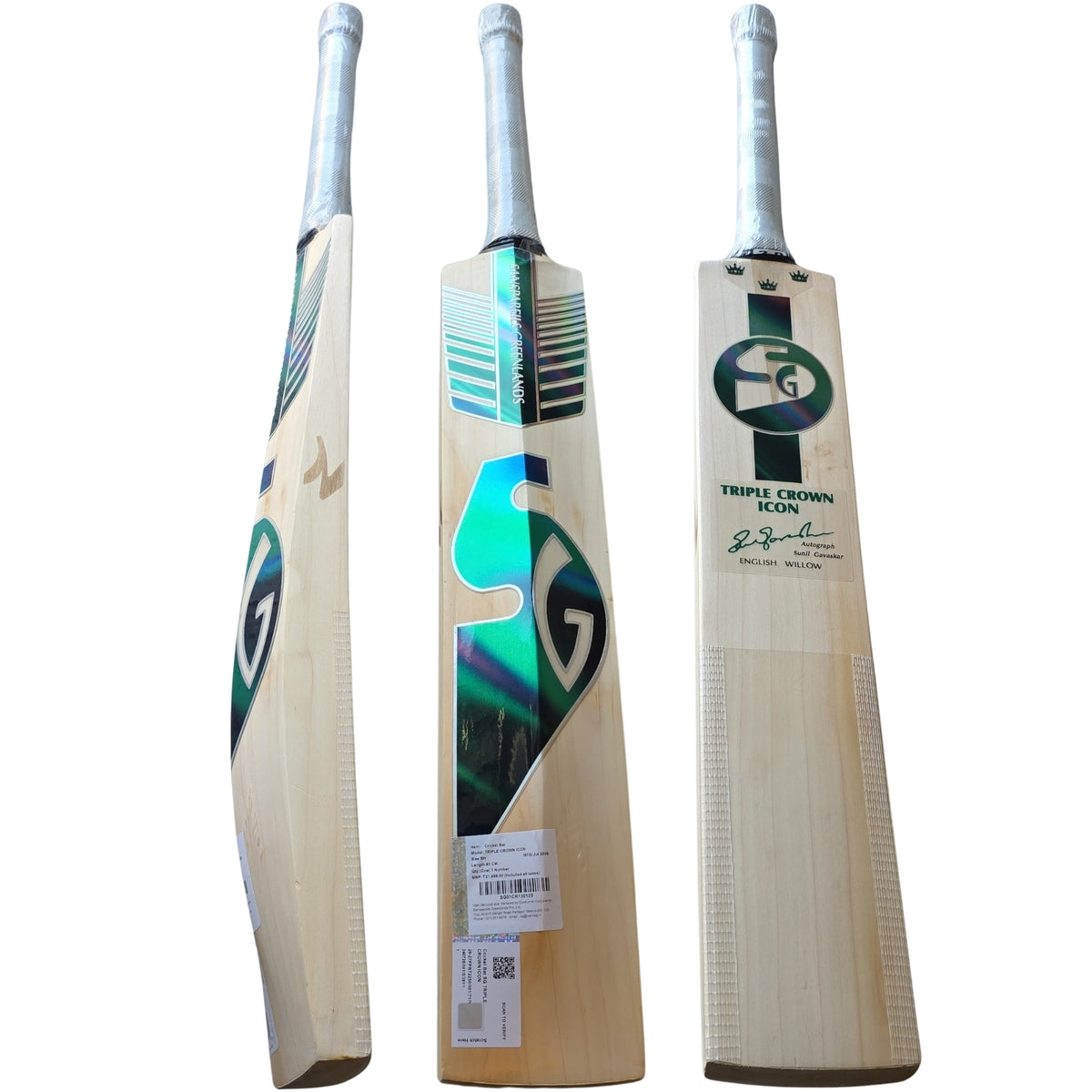 SG Cricket Bat Triple Crown Icon Sunil Gavaskar English Willow SH Adult - image 6