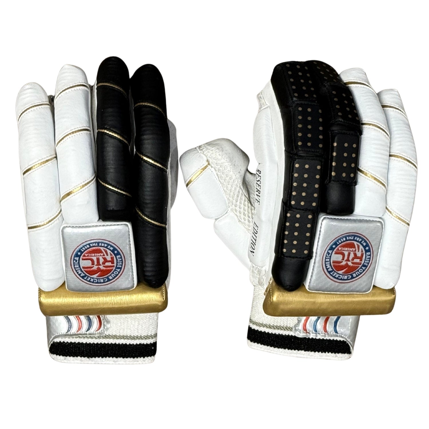 Zee Sports Cricket Batting Gloves RYC America Reserve Edition Black Golden
