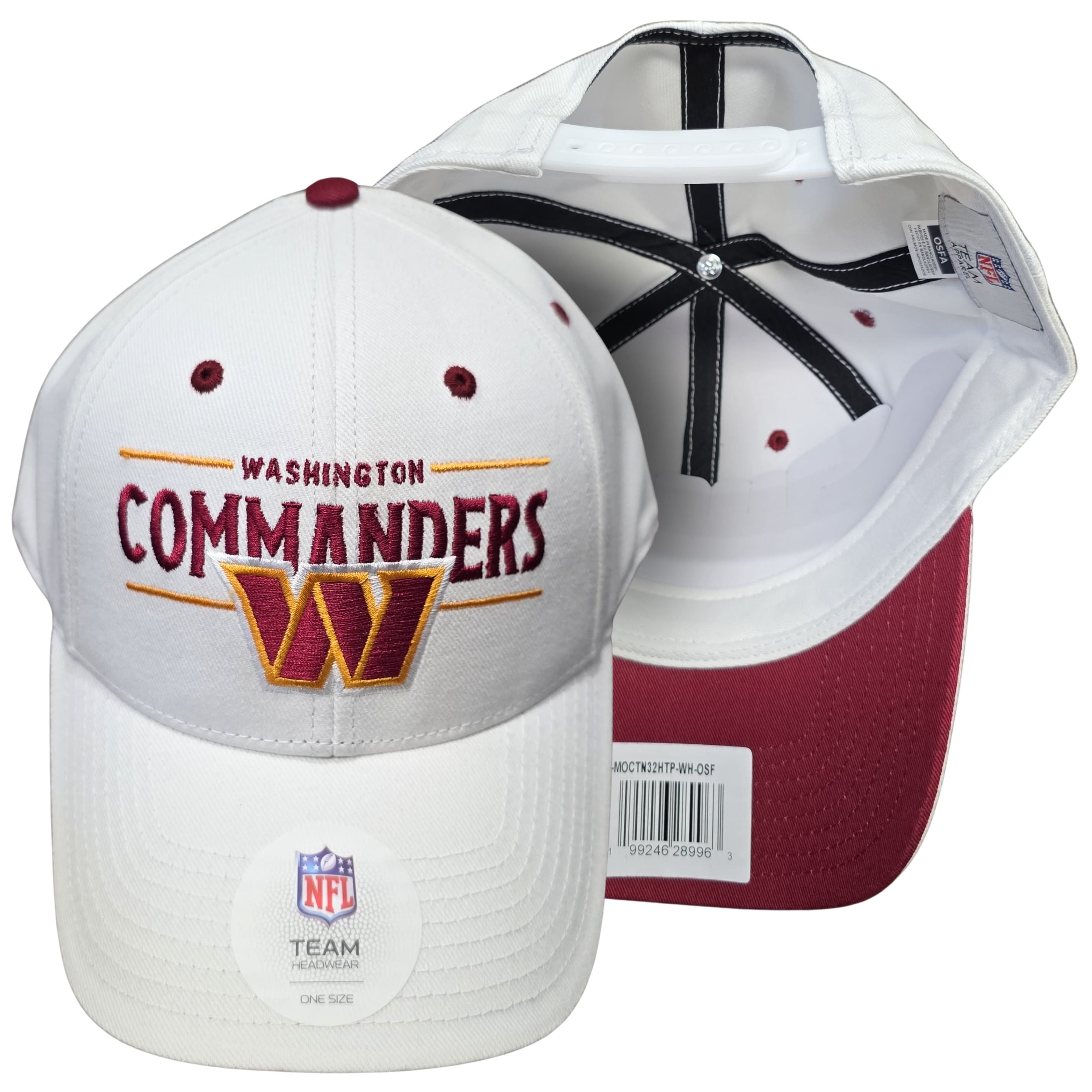 NFL Official Snapback Hat Washington Commanders Mens White Adjustable Cap OSFA