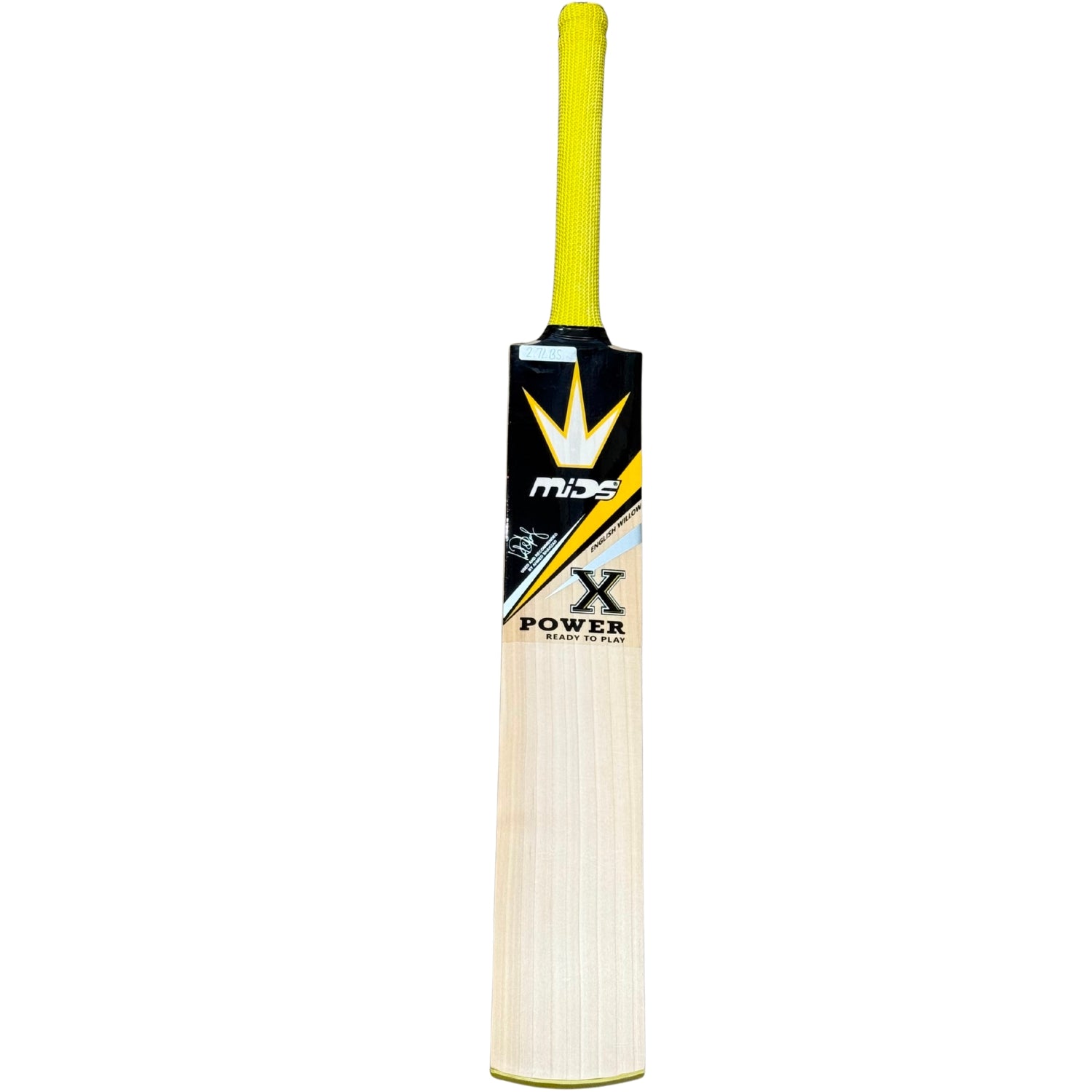 MIDS Cricket Bat X Power English Willow Yellow Gold Sticker