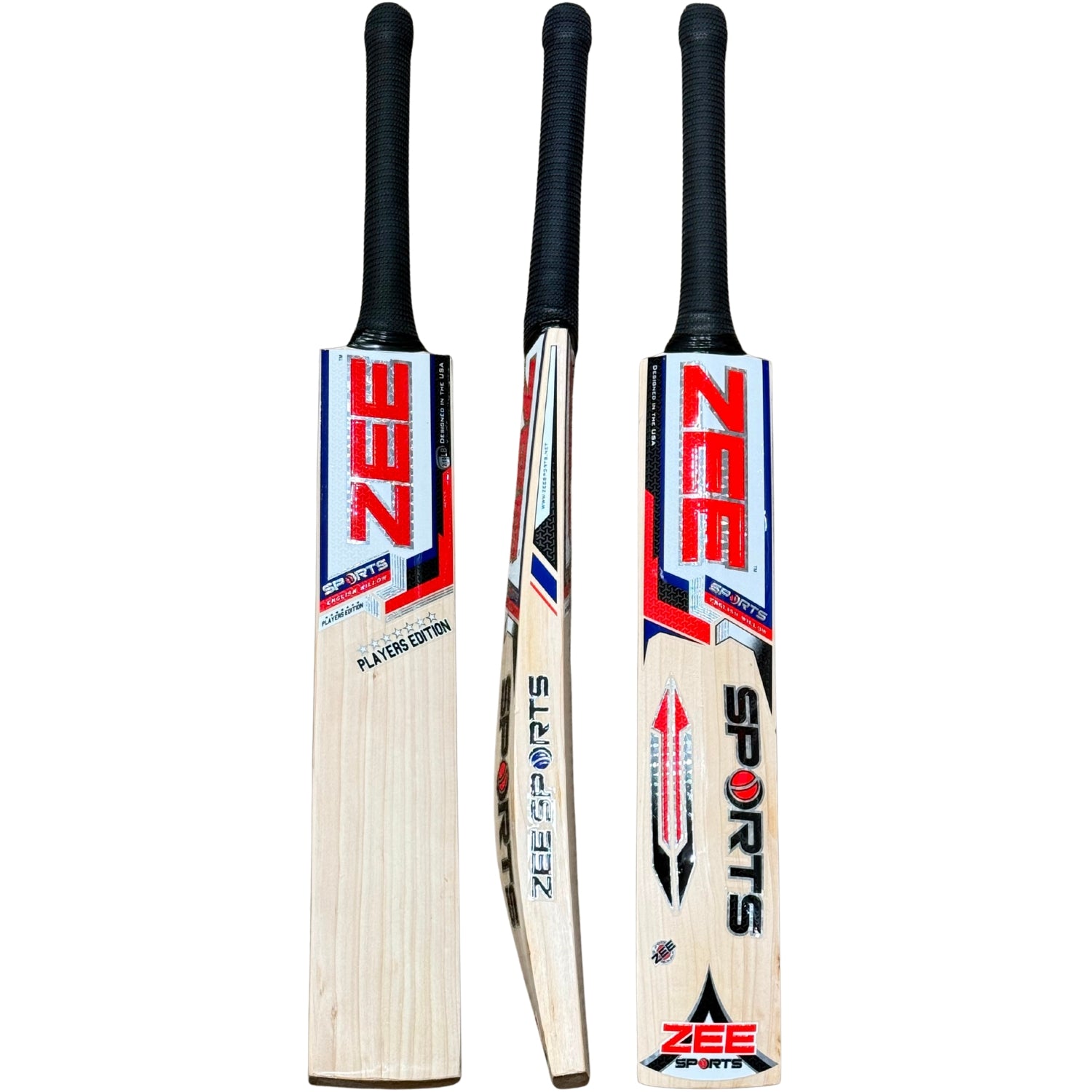 Zee Sports Cricket Bat 7Star Players Edition English Willow Red Adult/ SH