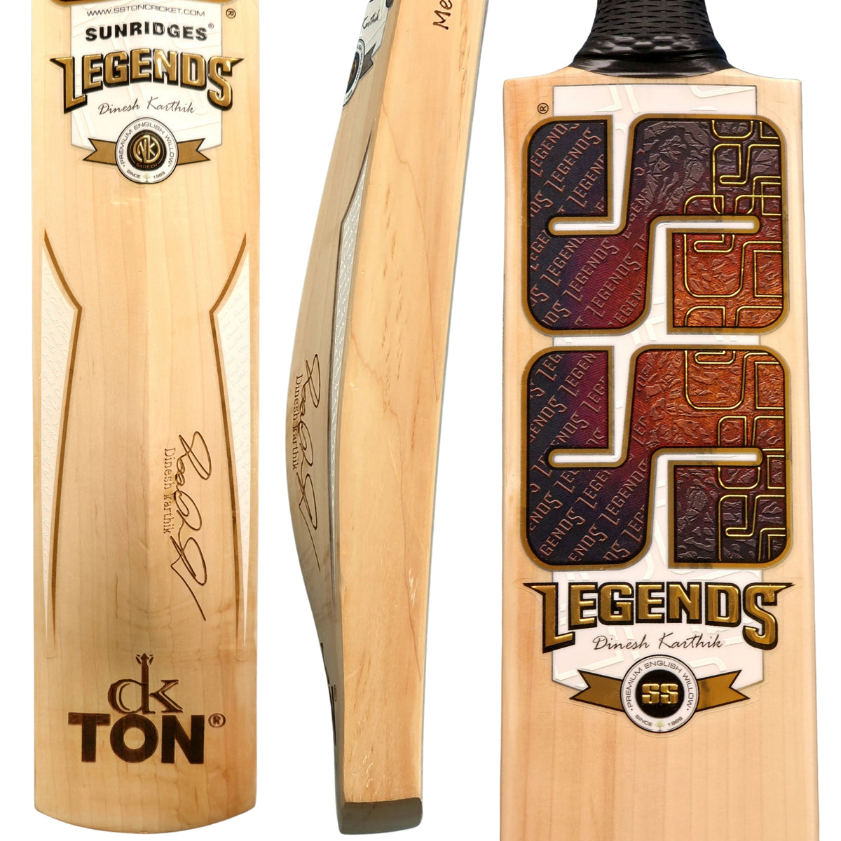 SS Cricket Bat Ton Sunridges Legends Dinesh Karthik Edition English Willow SH Adult