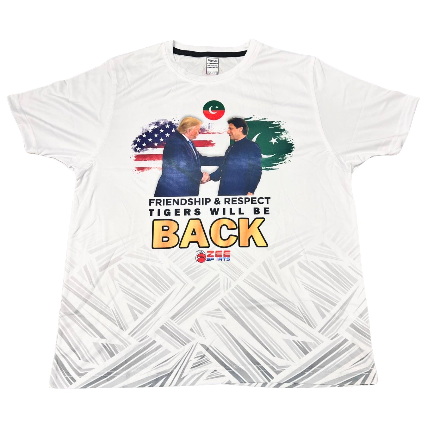 Zee Sports White Shirt, Imran Khan & Donald Trump