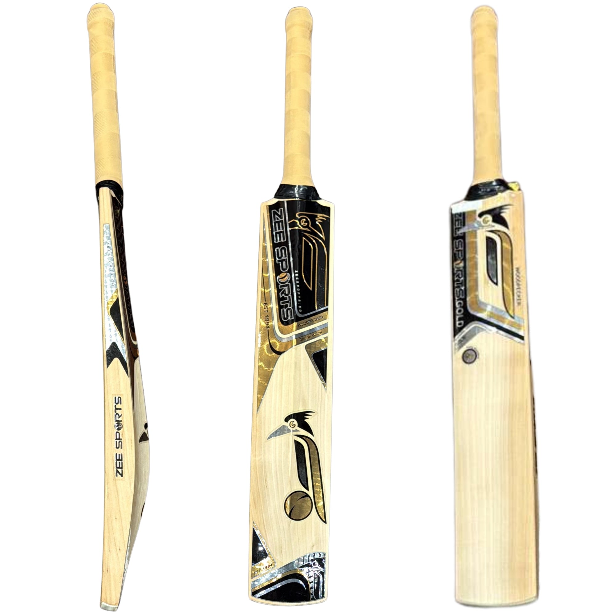 Zee Sports Cricket Bat Woodpecker Gold One English Willow