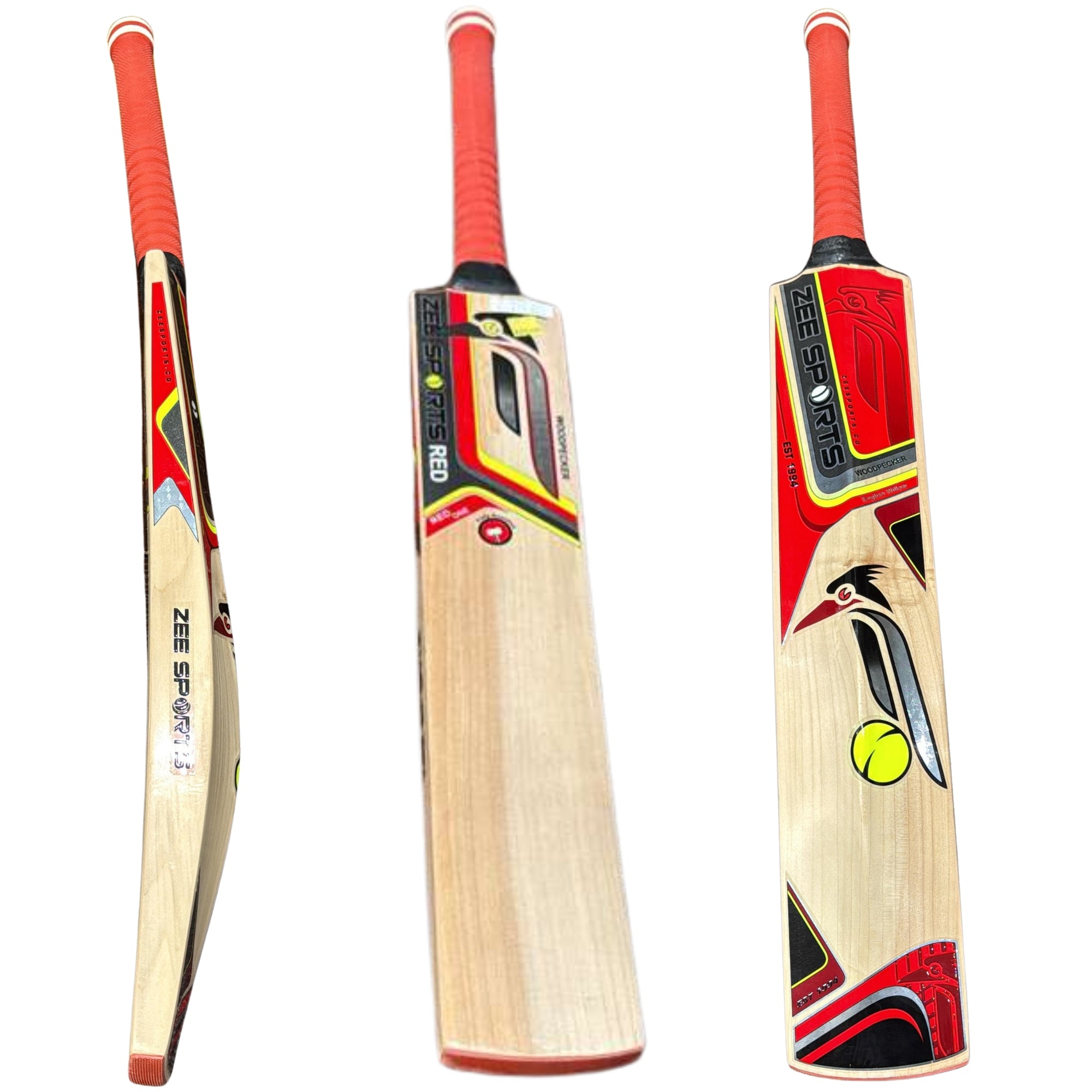 Zee Sports Cricket Bat Woodpecker Red One English Willow