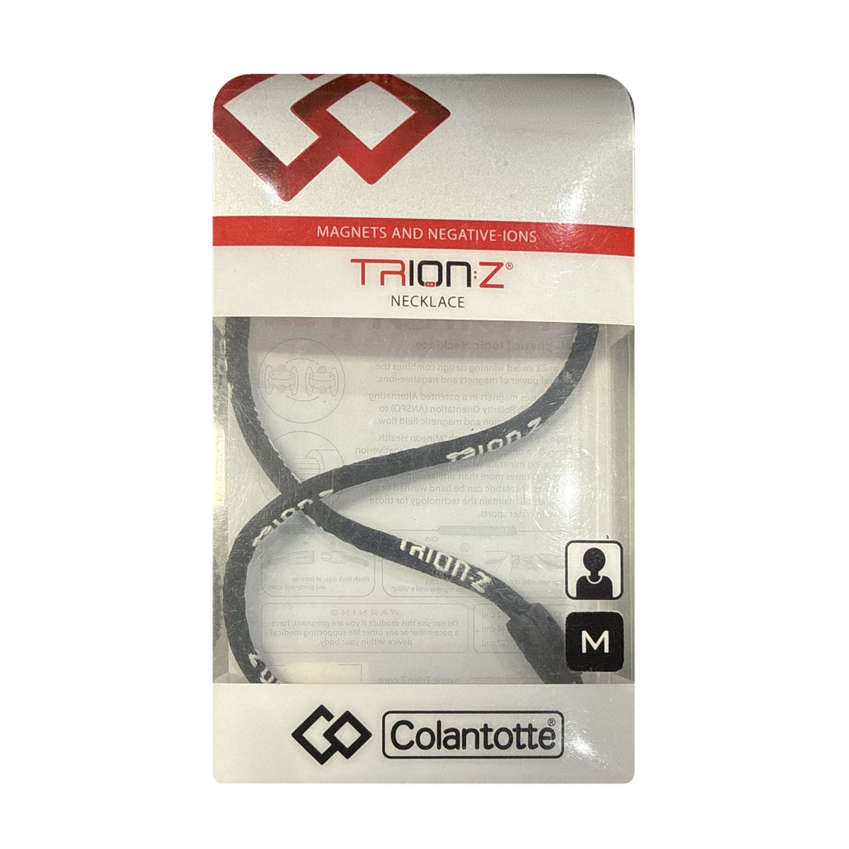 Colantotte TRION:Z necklace, black, size M 19 inch, in package