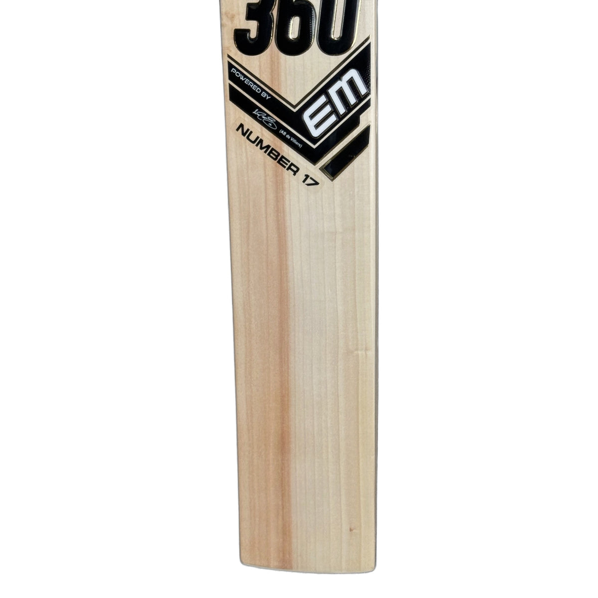 EM 360 Number 17 English willow cricket bat - face
