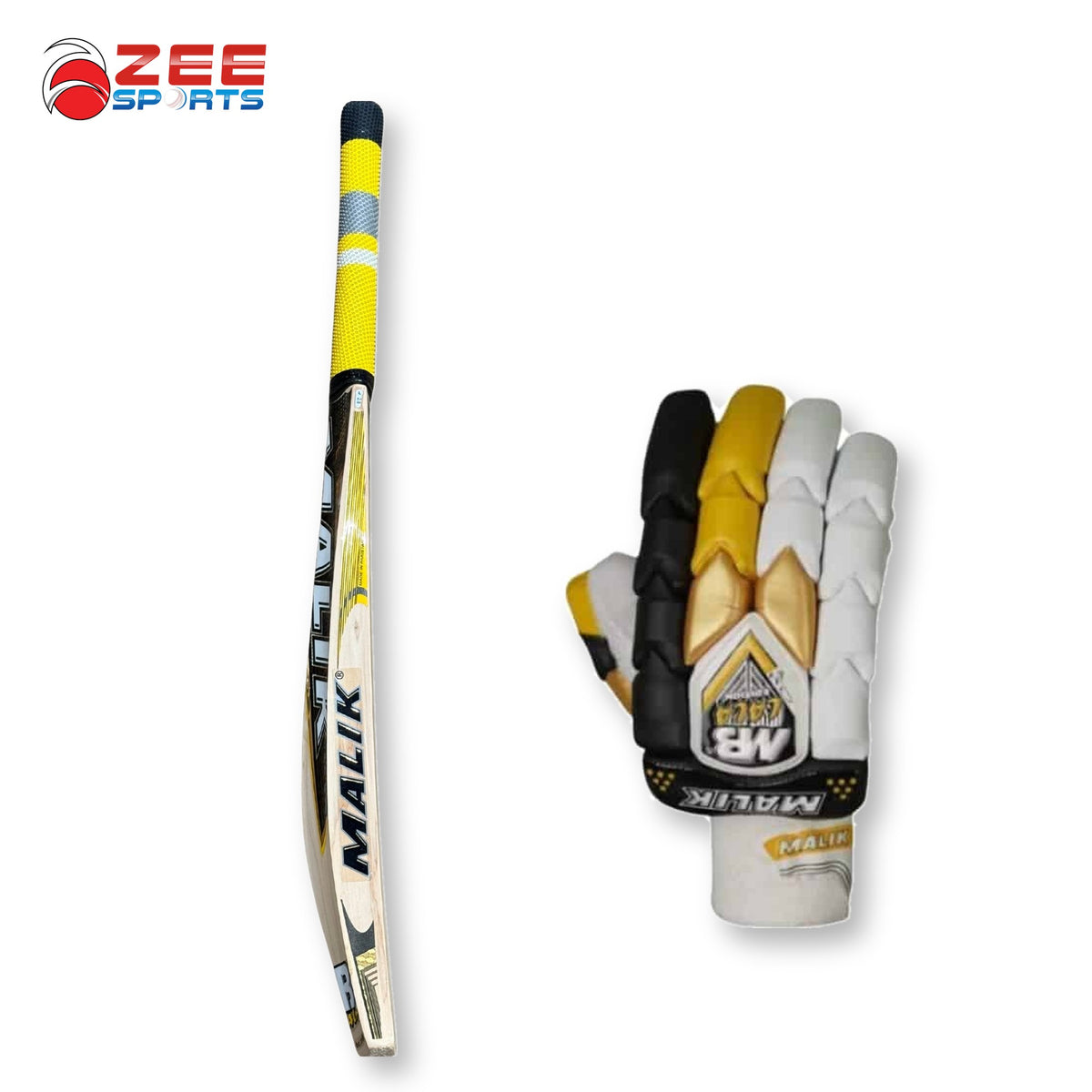 MB Malik Lala Edition bat edge profile with Lala Edition batting glove