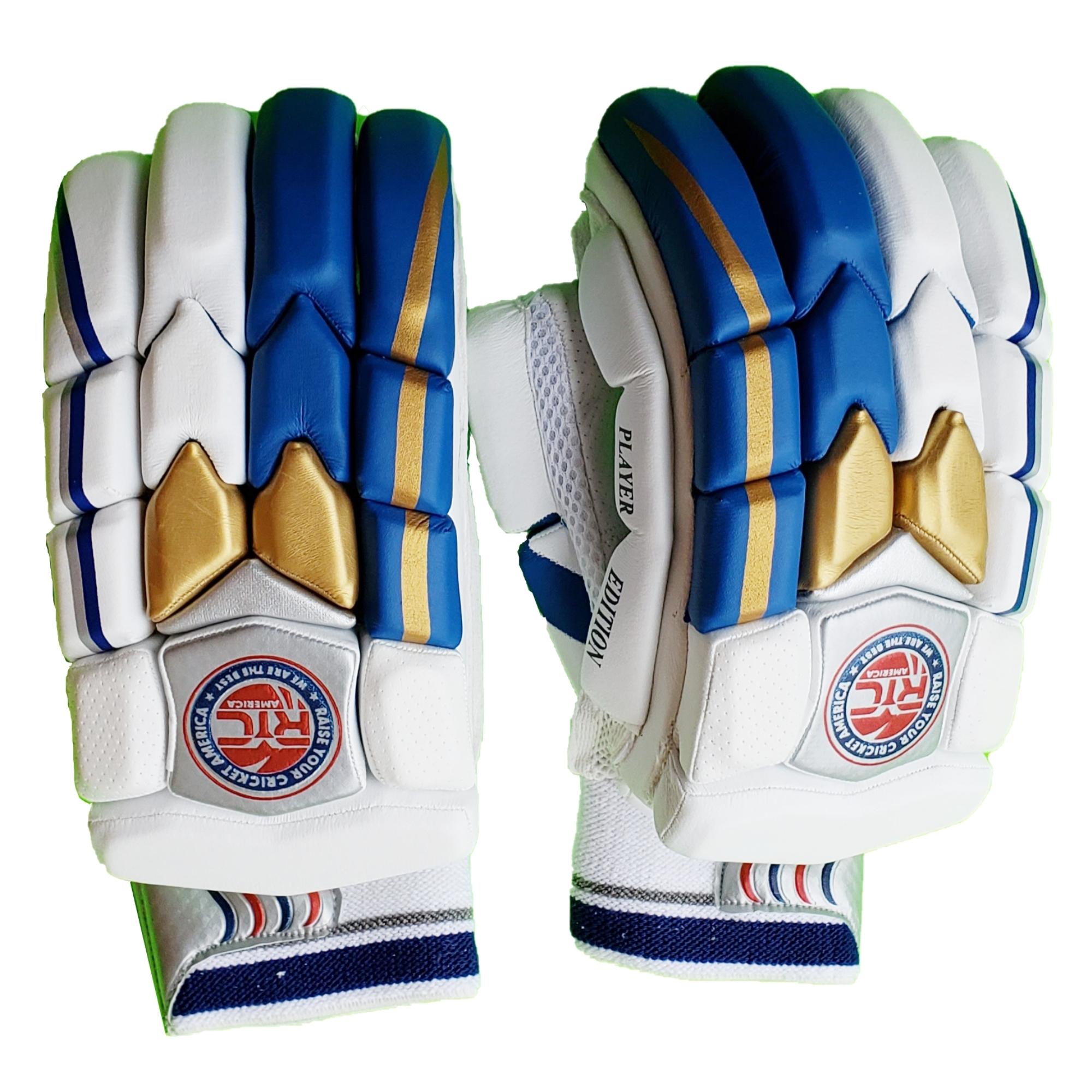 Zee Sports RYC Cricket Batting Gloves Player Edition Blue Golden