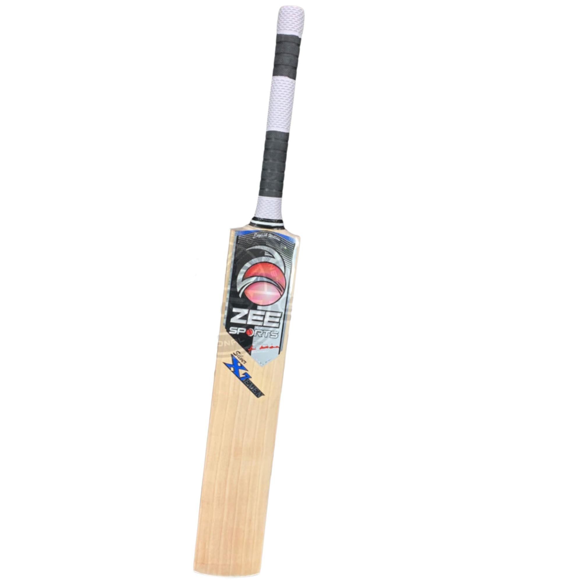 Zee Sports Cricket Bat Silver X7even Designed by Alvin Kallicharran English Willow